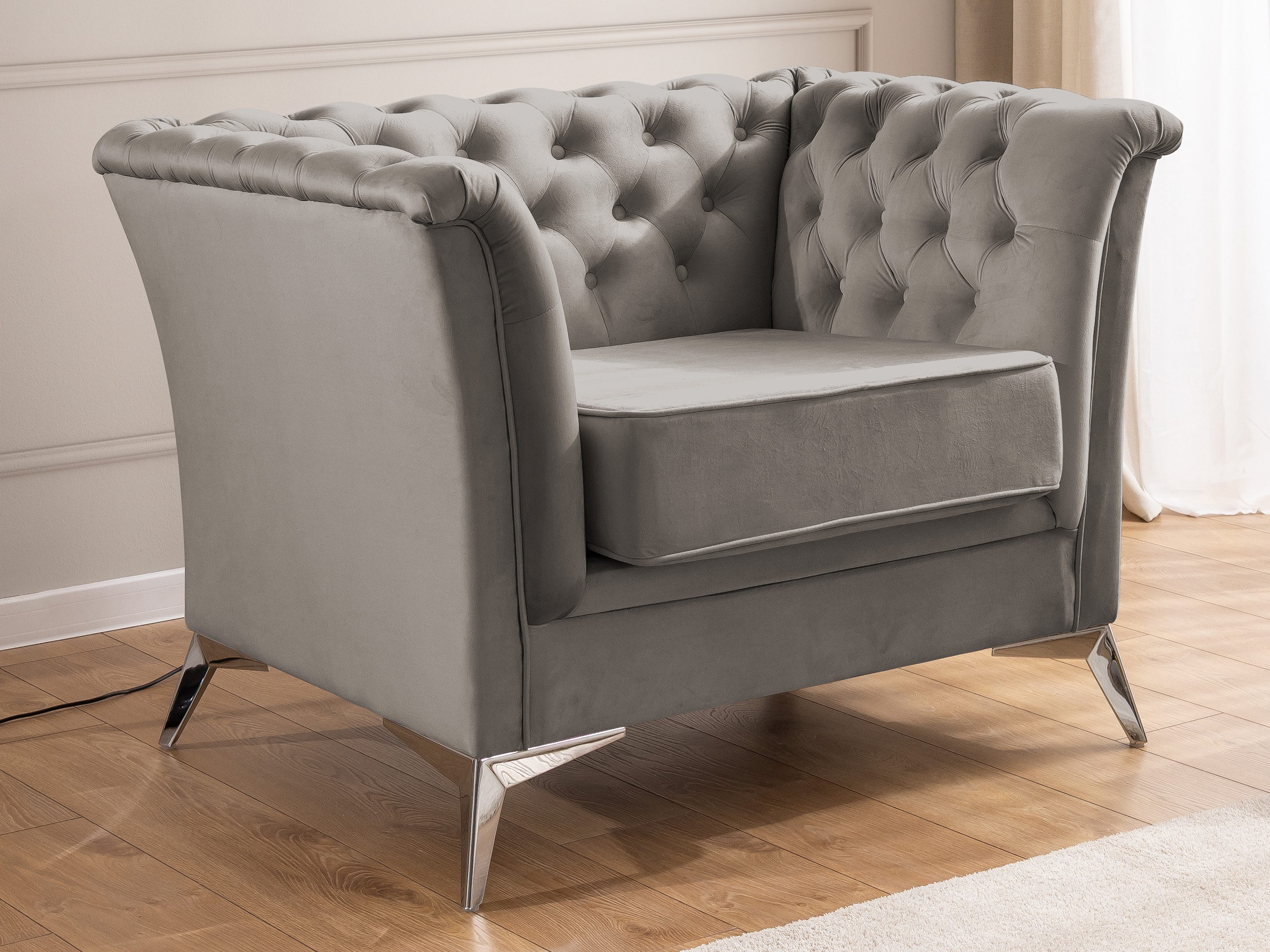 S-Style Möbel Chesterfield-Sessel Whitby aus Samt günstig online kaufen
