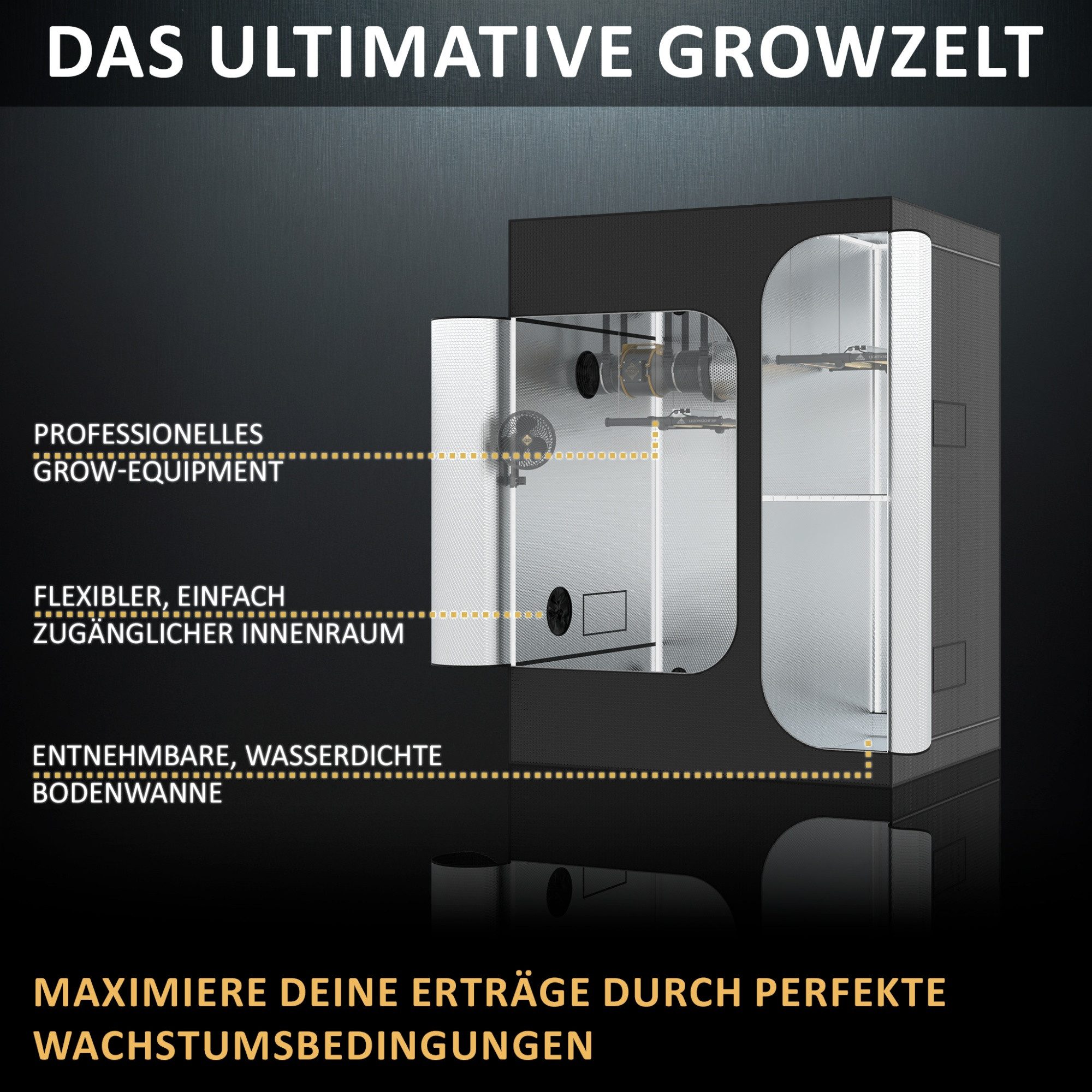 THE HOOKAH Gewächshaus 2-in-1 150x120x2...