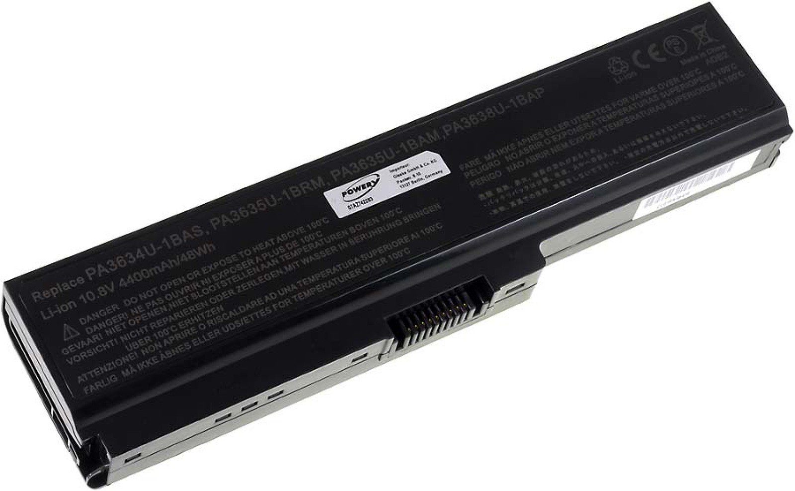 Powery Akku Serie (10.8 für Standardakku Toshiba 4400 C650 V) mAh Satellite Laptop-Akku