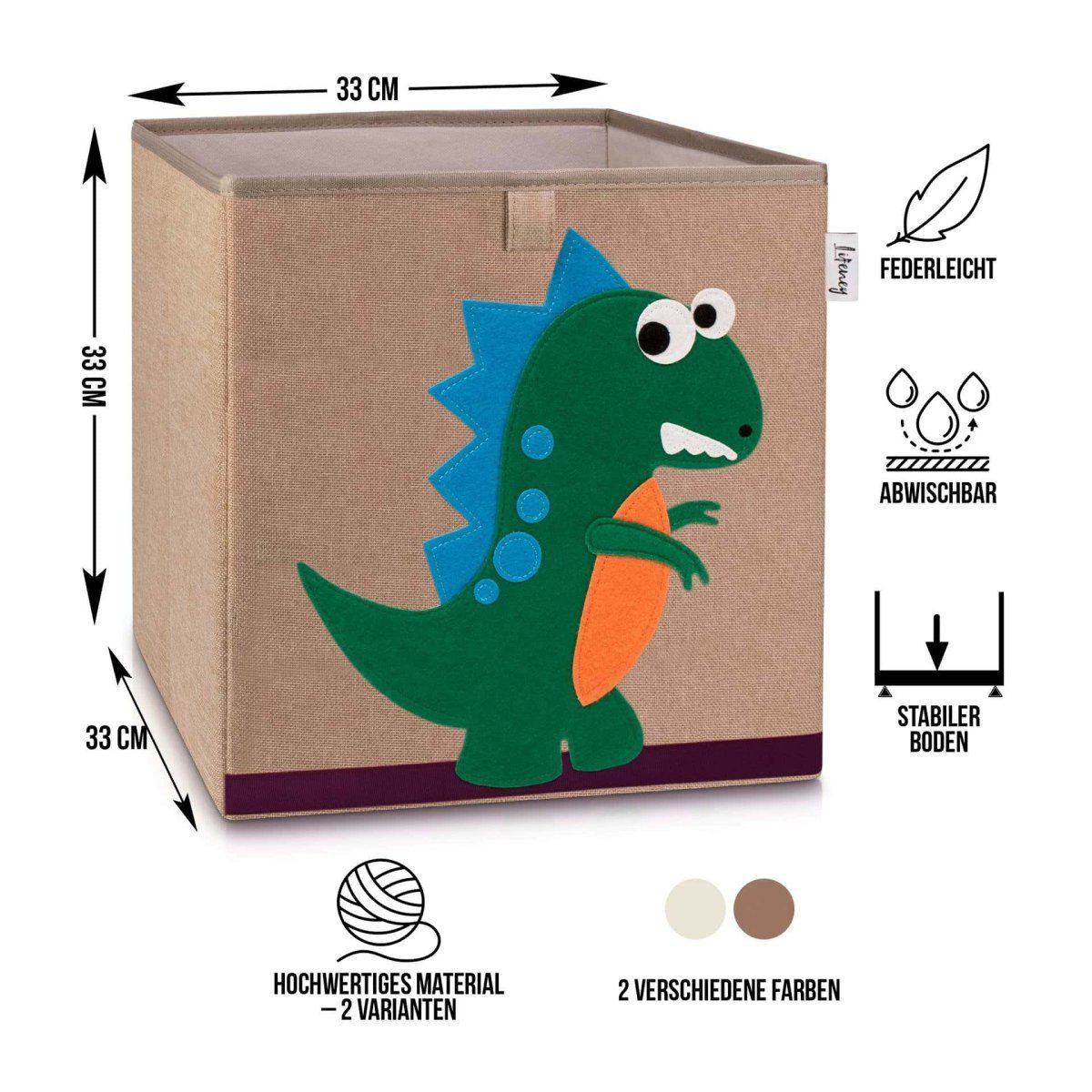 Lifeney Faltbox Aufbewahrungsbox Dino, Dunkelgrün günstig online kaufen