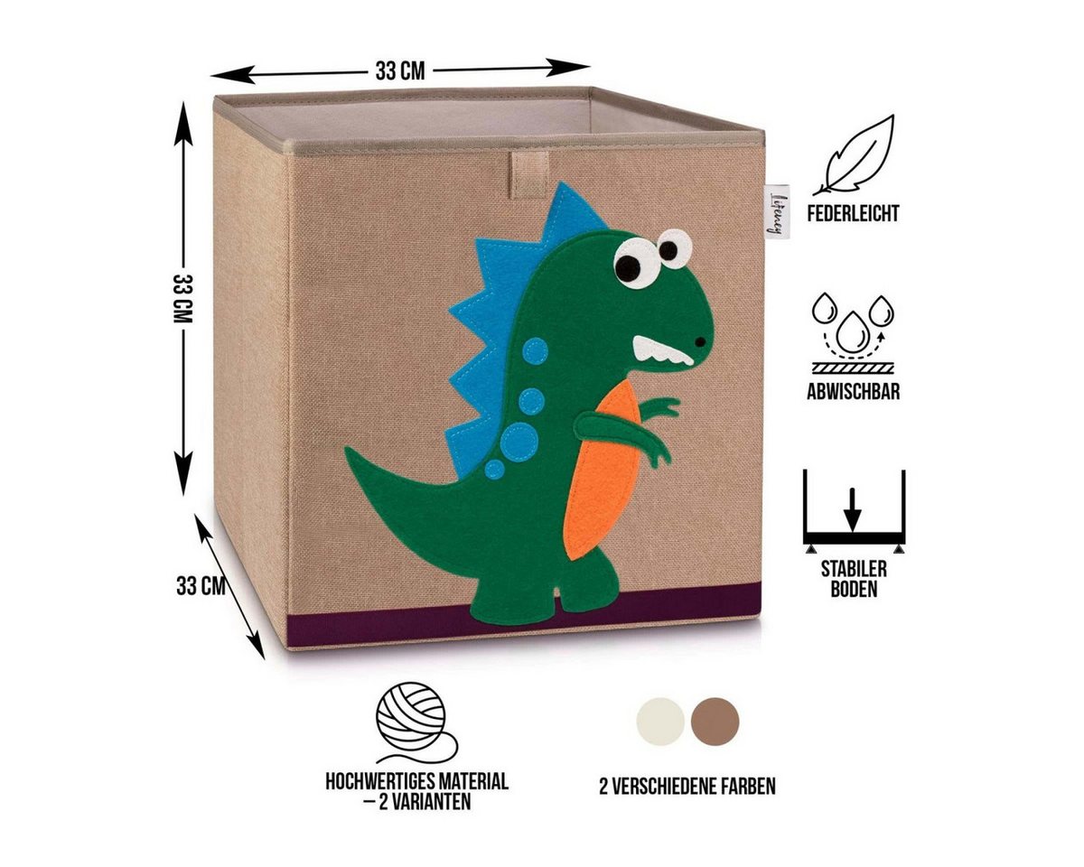Thumbnail - Lifeney Faltbox Aufbewahrungsbox Dino, Dunkelgrün