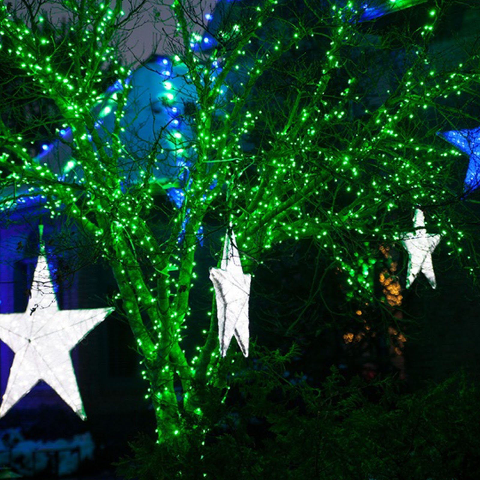 LED Lichterkette Baum, 20m Innen mit Grün Garten Party Rosnek LED-Baummantel Außen 3M-Verlängerungskabel for Weihnachten 156-flammig,