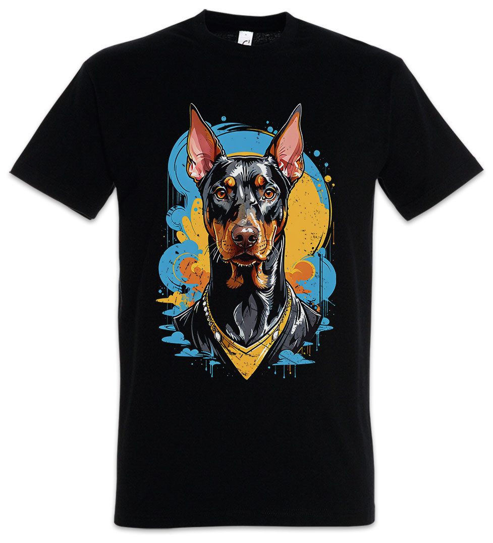 Urban Backwoods Print-Shirt Dobermann Art Herren T-Shirt Wachhund Hundesport Doberman Pinscher (1-tlg) Hund Dog Breed Pet