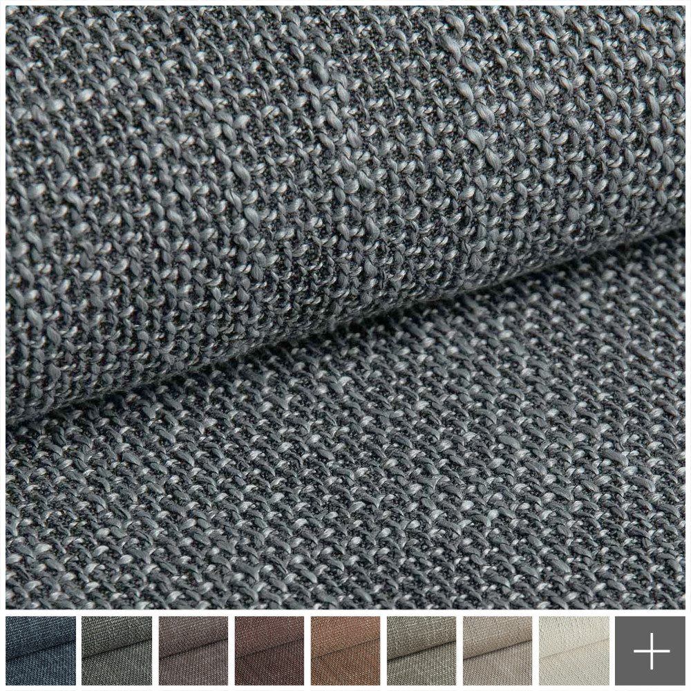 novely® Stoff LANZ SOFT Melierter Polsterstoff - Hochwertiger Grober Möbelstoff, UV-Beständig, Robust, Schwer Entzündbar, Meterware, 1lfm