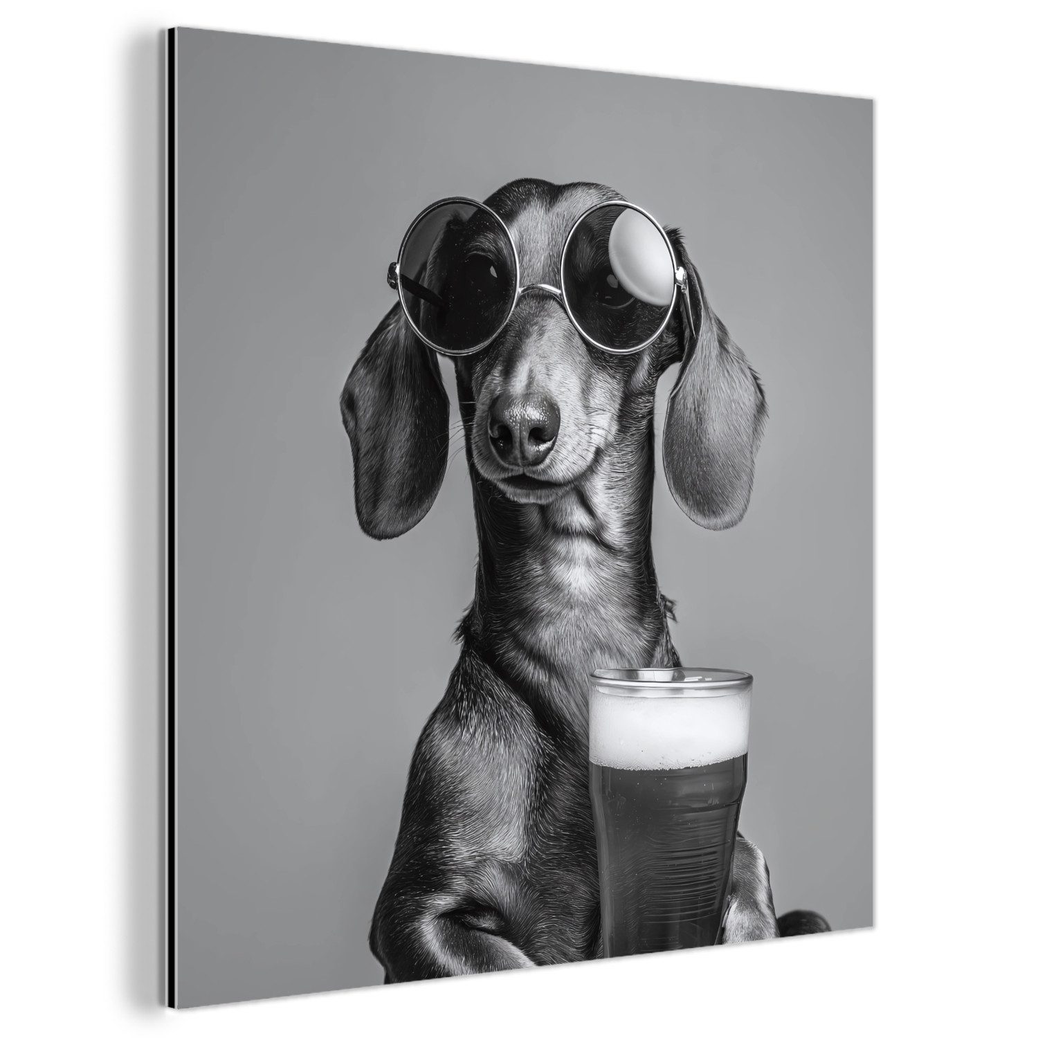 MuchoWow Metallbild Dackel - Bier - günstig online kaufen