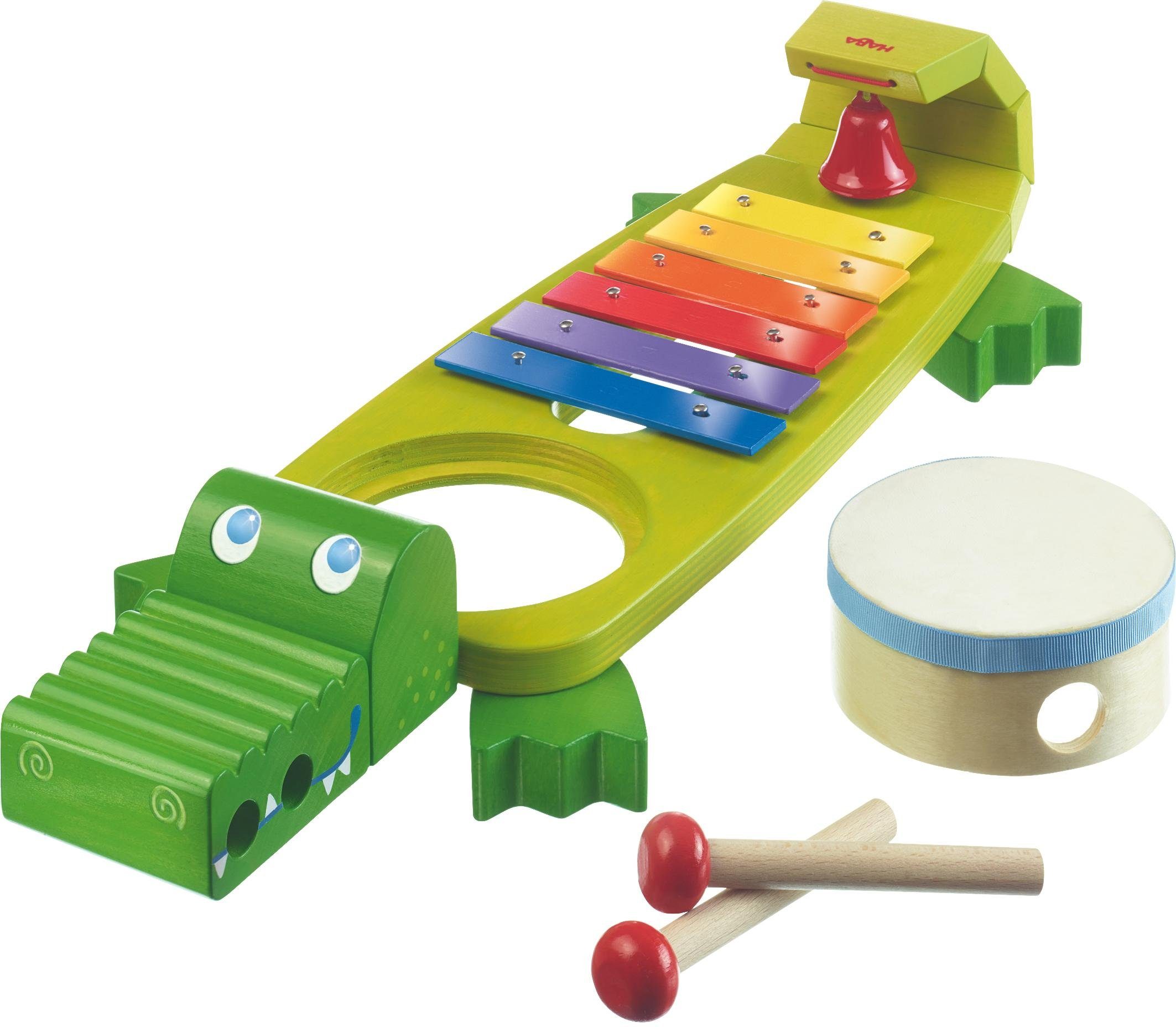 Haba Spielzeug-Musikinstrument Klang-Kroko