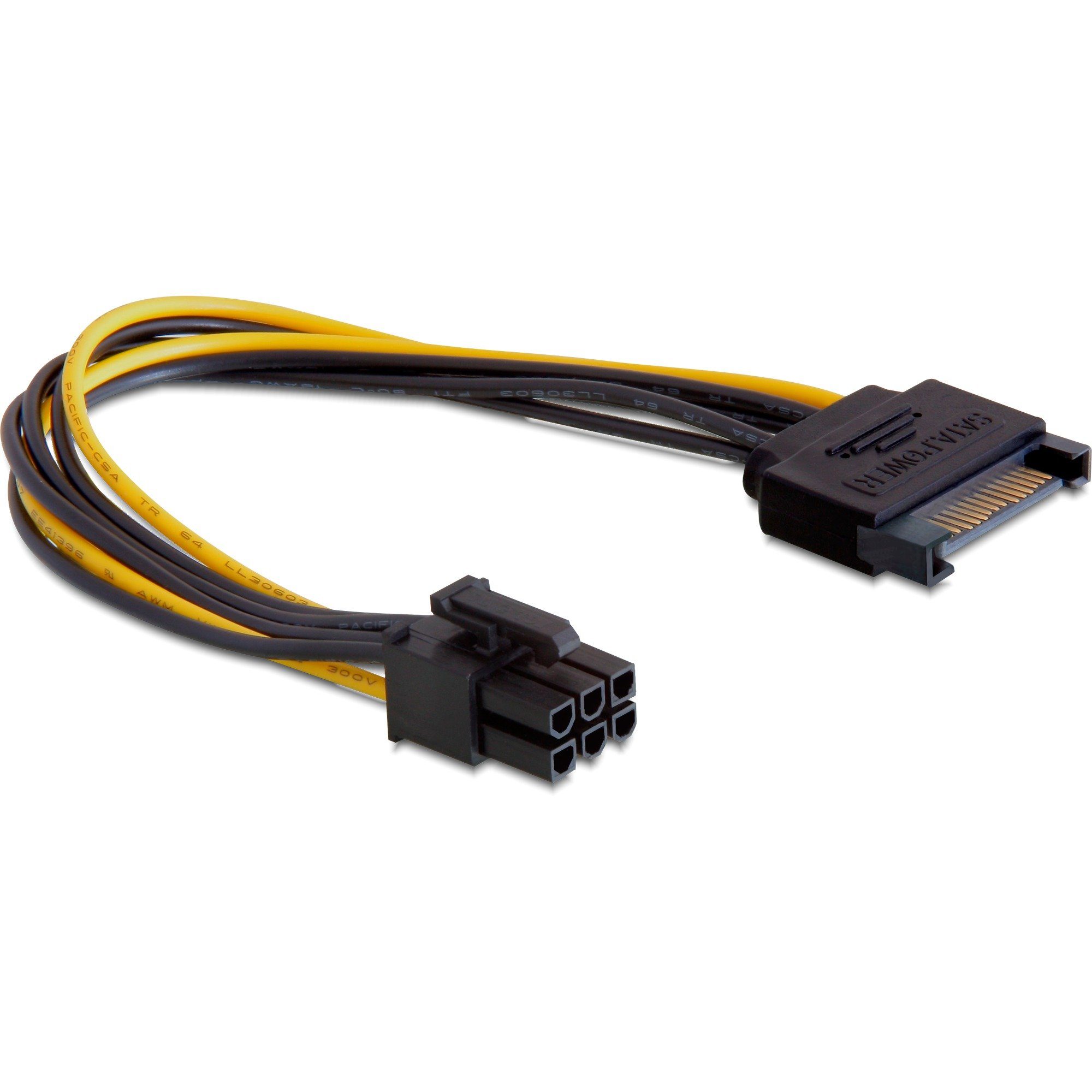 DeLOCK Strom-Adapterkabel 15 Pin SATA > 6 Pin Computer-Kabel