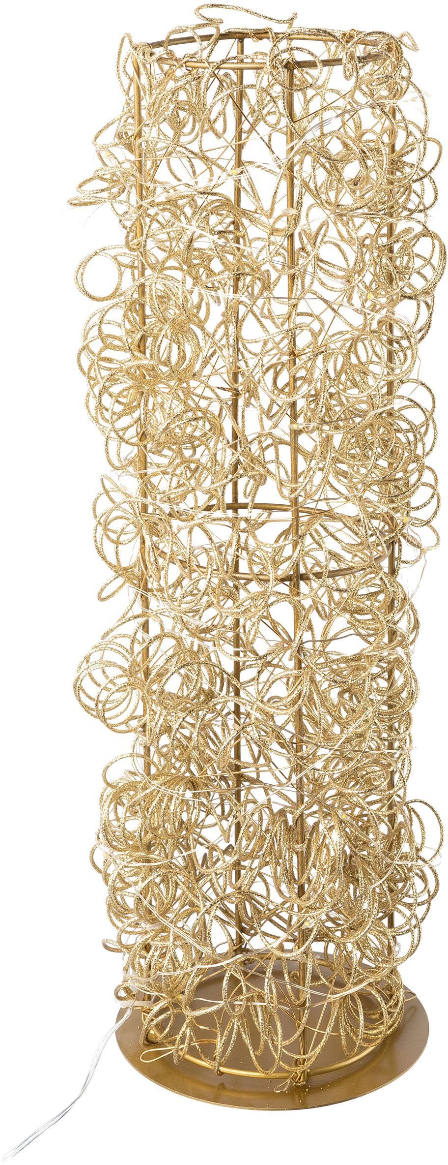 Creativ light Dekoobjekt Metalldraht-Tower (1 St), Zylinder aus Draht, batteriebetrieben, mit Timerfunktion