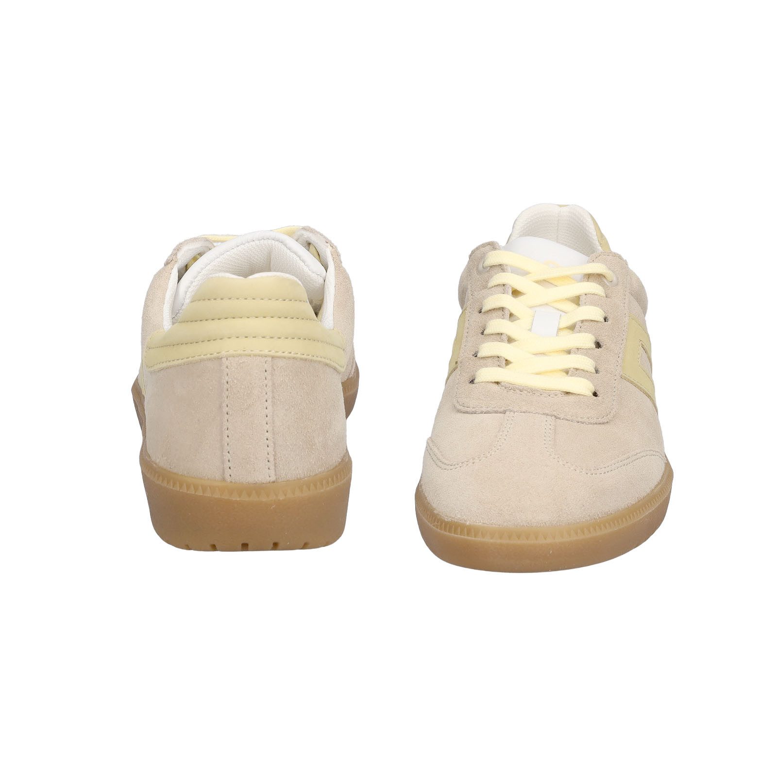 MIDS MORGAN Damen Sneaker sand aus Velourleder mit herausnehmbarer Innensohle und Schnürung