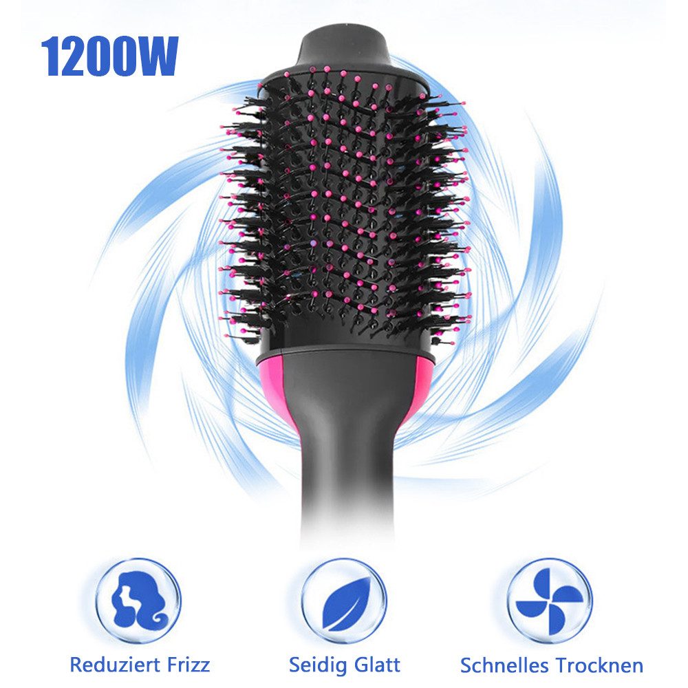 TUWENA Warmluftbürste Warmluftbürste Rundbürstenföhn, 4-in-1 Haartrockner Styler Volumizer, lonen Heißluftbürste mit 3 Temperaturregelung für Alle Haartypen