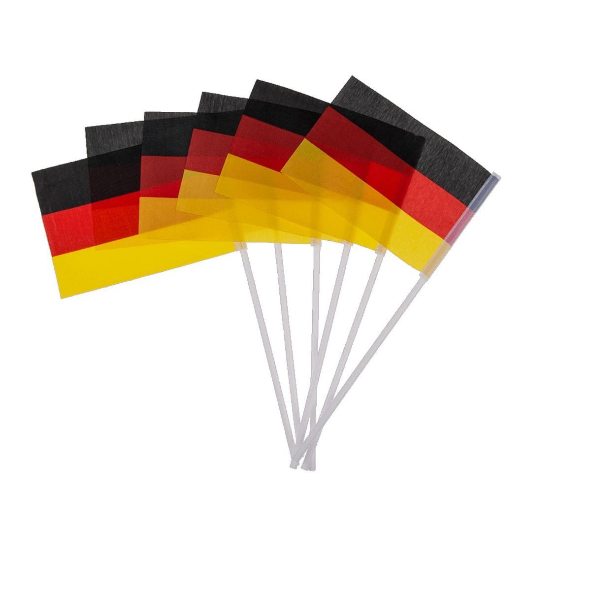 Flagge 6 Mini-Fahnen Deutschlandflaggen mit Kunststoffstab ca. 15 x 10 cm