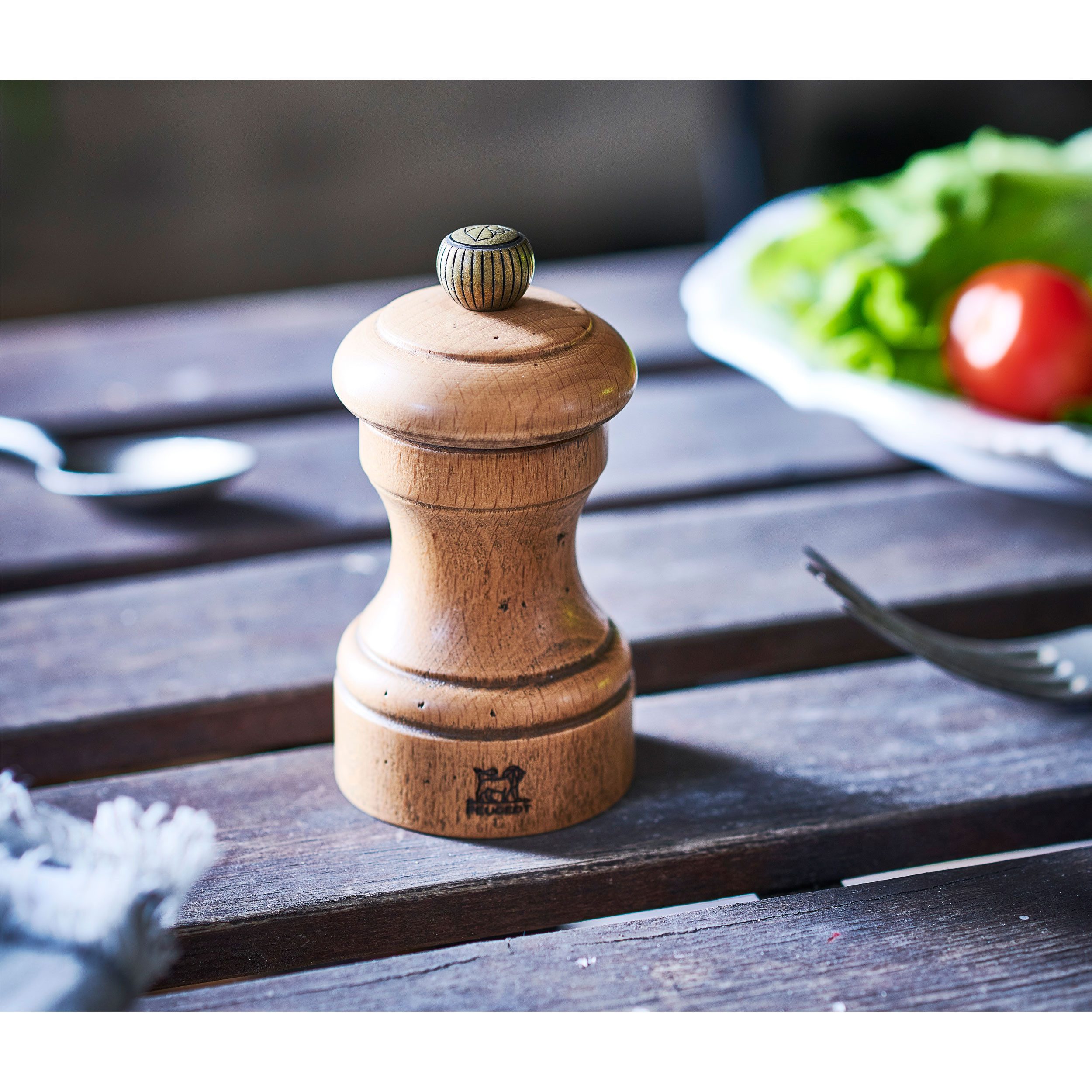 PEUGEOT Pfeffermühle BISTRO ANTIQUAIRE 10cm Buchenholz Stahlmahlwerk Manuell Manuell