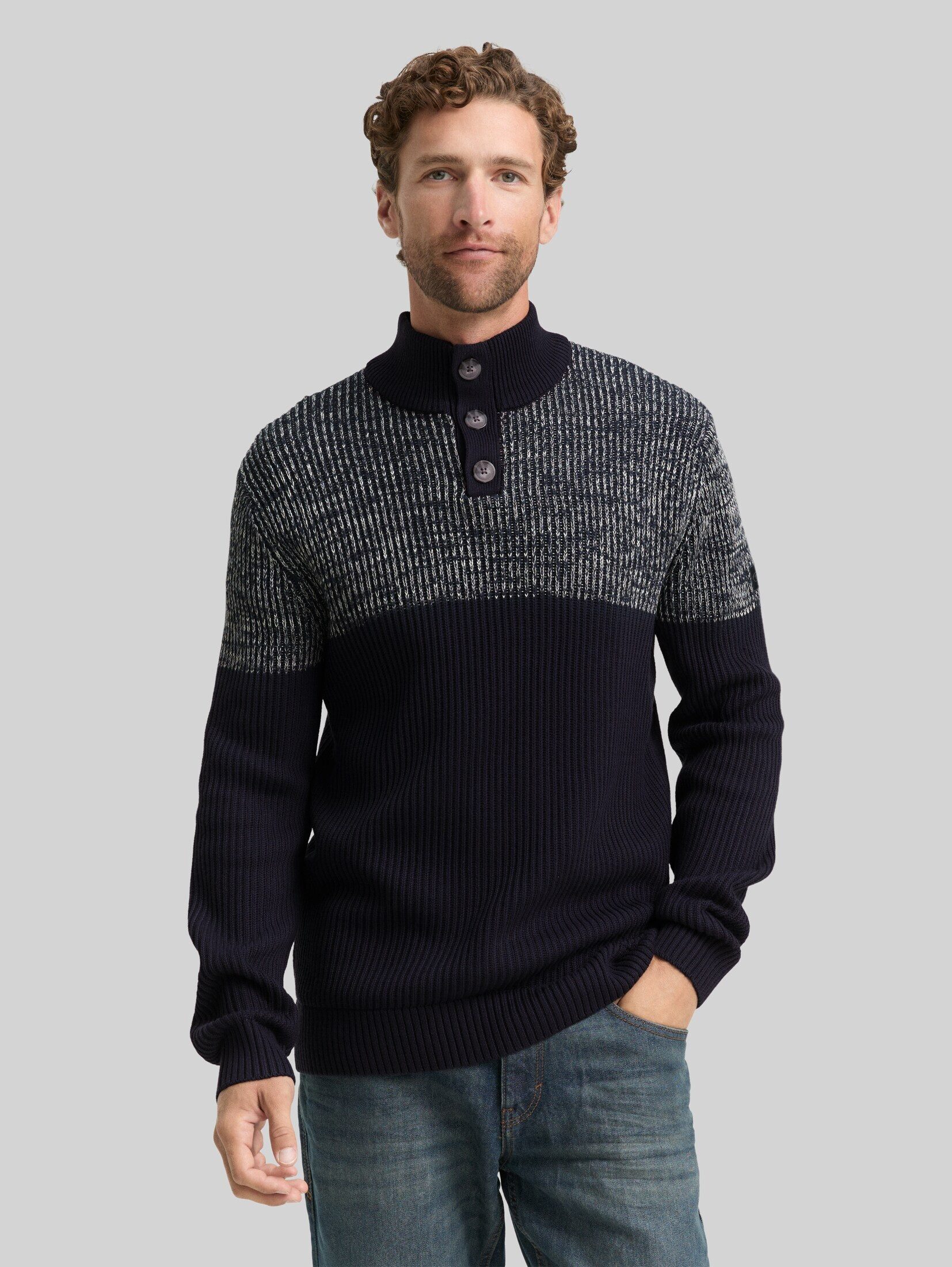 TOM TAILOR Strickpullover Pullover & Strickjacken Troyer Strickpullover mit Knopfleiste