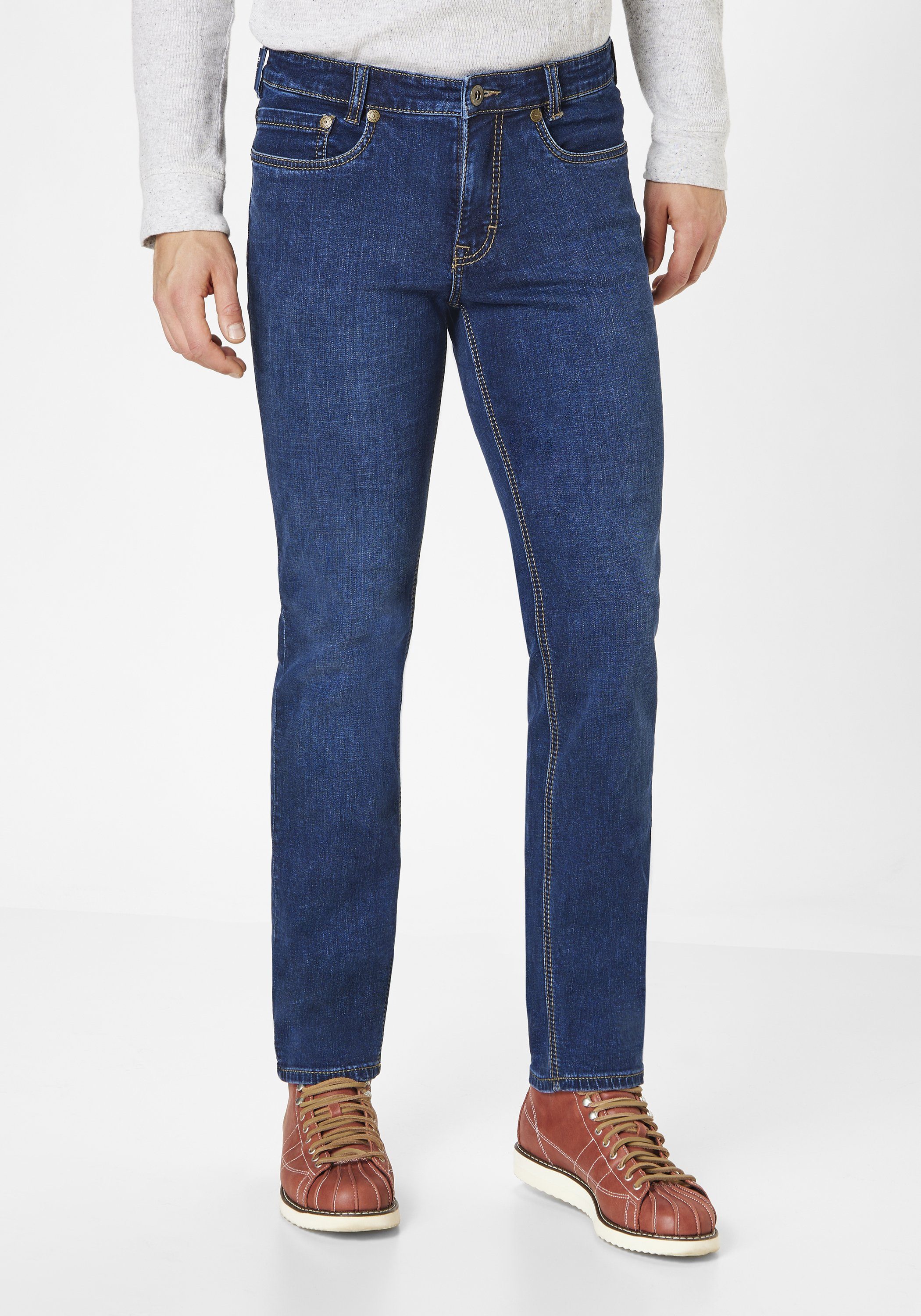 Paddock's Slim-fit-Jeans RANGER PIPE Slim-Fit Jeans Motion & Comfort und Saddle Stitch dark blue used