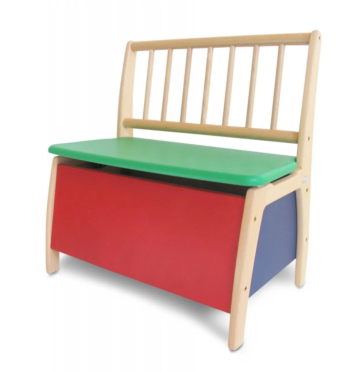 Geuther Kindersitzgruppe Truhenbank Bambino aus Holz – Sitzbank mit Stauraum & Deckelbremse