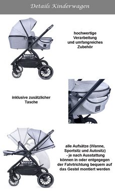 Coletto Kombi-Kinderwagen Nuvo 5 in 1 inkl. Sportsitz, Autositz, Iso und Zubehör in 3 Farben