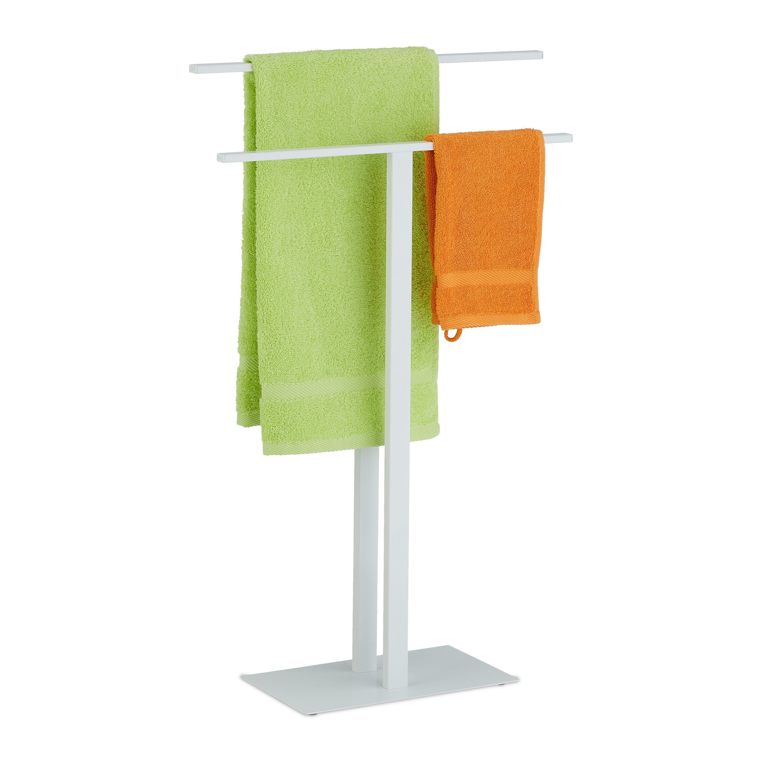 relaxdays Handtuchständer Weißer Handtuchständer T-Design günstig online kaufen