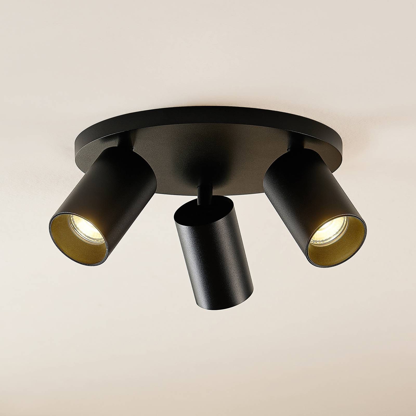 Arcchio Deckenstrahler Brinja, Metall, Schwarz IP20, 3 x 8 W LED