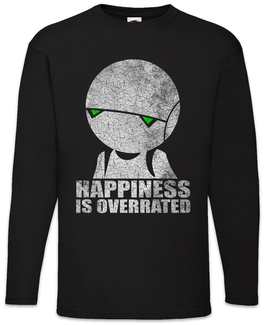 Langarmshirt Happiness Is Overrated Langarm T-Shirt Depression Depressiv Android
