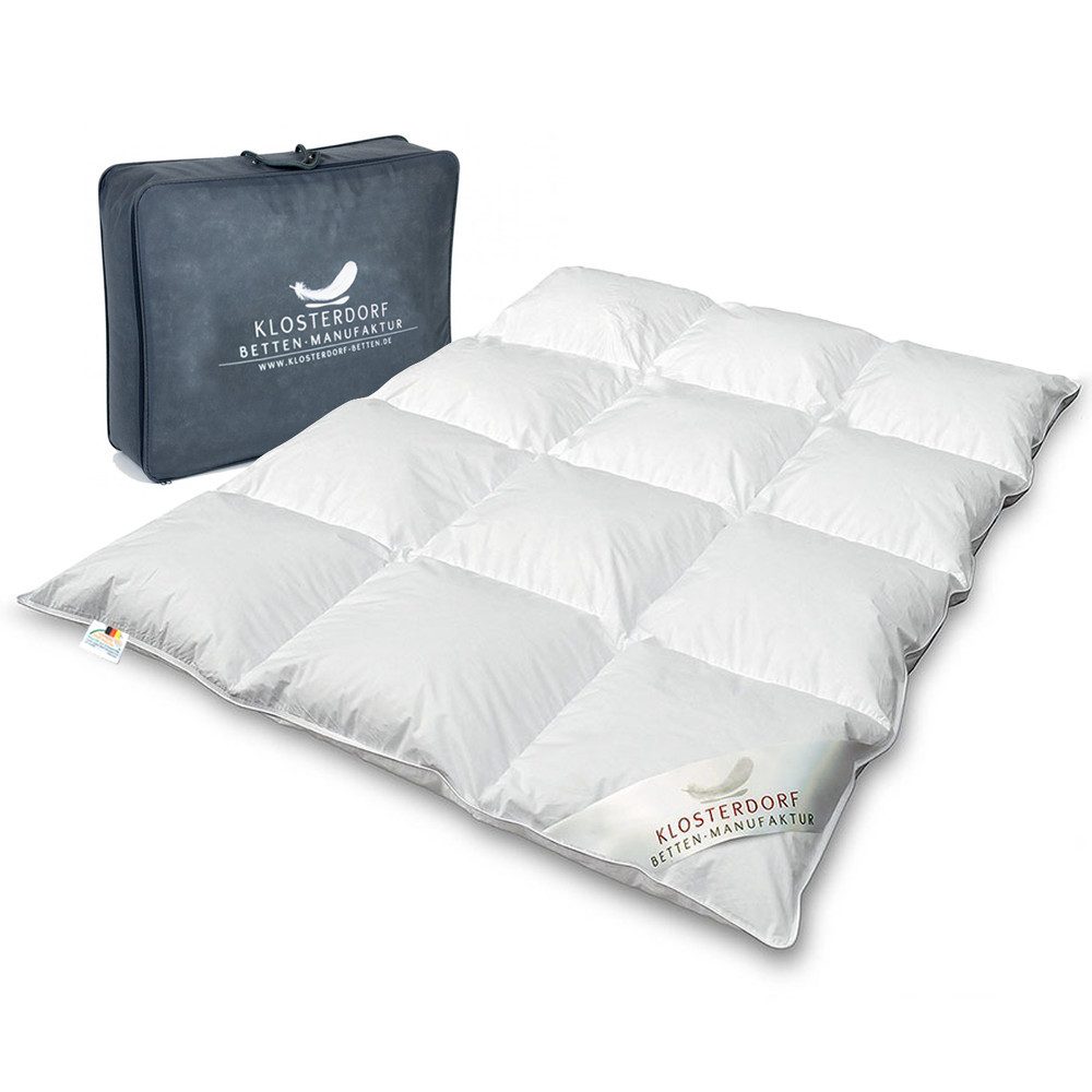 Klosterdorf Betten-Manufaktur Kinderbettdecke Premium Kinder Ganzjahres Daunendecke 100x135 cm - wonneproppen -, Füllung: 100% neue reine weiße deutsche Gänsedaune Klasse I, Für erholsamen und gesunden Schlaf, liebevolle Handarbeit aus unserem deutschen F