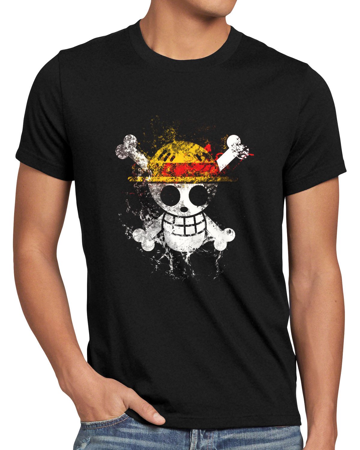 style3 T-Shirt one piece ruffy luffy monkey d strohhutbande strawhats jolly günstig online kaufen
