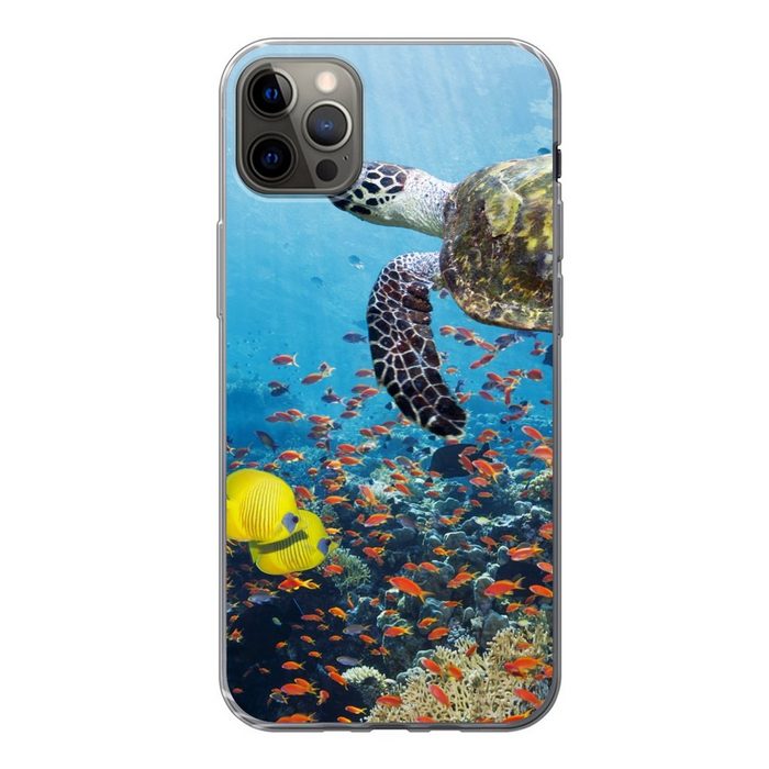 MuchoWow Handyhülle Schildkröte am Korallenriff Handyhülle Apple iPhone 12 Pro Max Smartphone-Bumper Print Handy