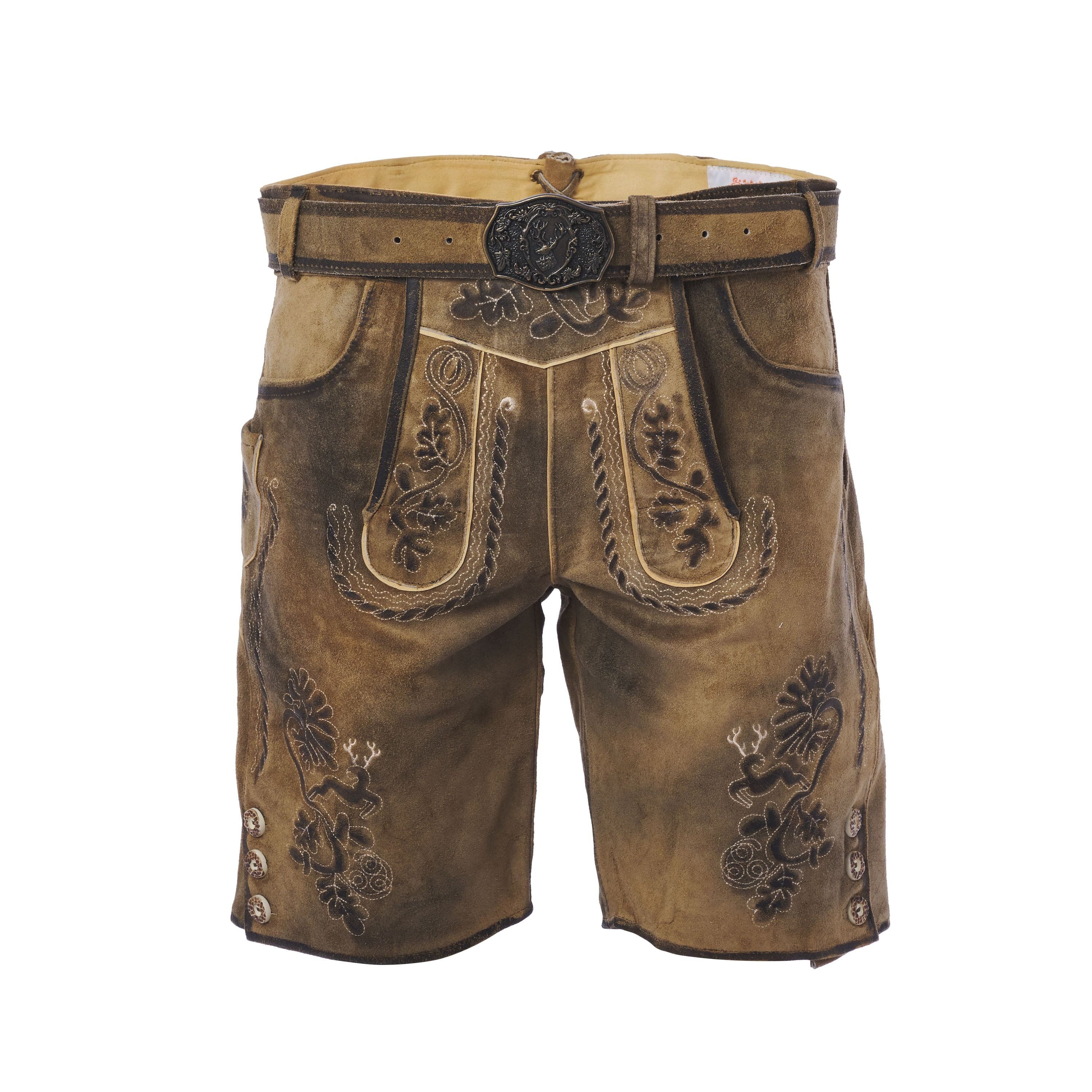 Trachtenkult Trachtenlederhose Kurze Lederhose Leopold günstig online kaufen