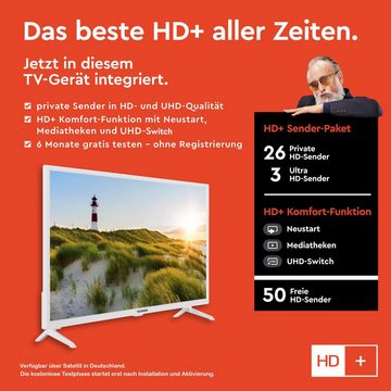 Telefunken XH32SN550S-W LCD-LED Fernseher (80 cm/32 Zoll, HD-ready, Smart TV, HDR, Triple-Tuner, Dolby Audio - 6 Monate HD+ gratis)