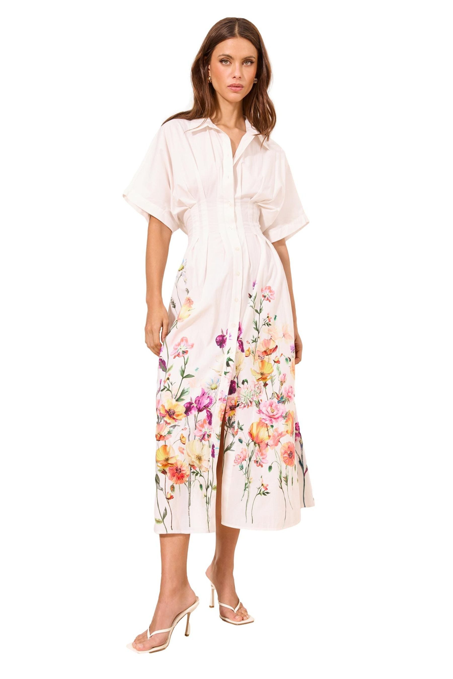 LIPSY Midikleid Lipsy Gestreiftes, tailliertes Midi-Hemdkleid (1-tlg)