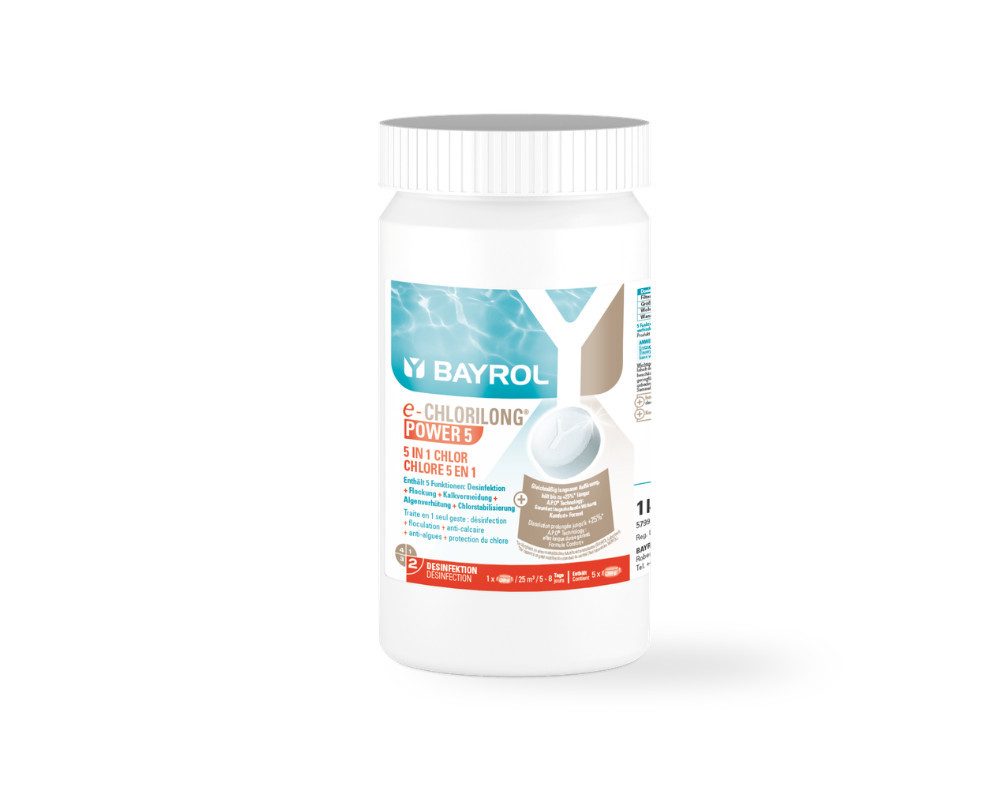 Bayrol Poolpflege BAYROL e-Chlorilong® POWER 5 - 200g Chlortabletten + 5 Funktionen 1kg