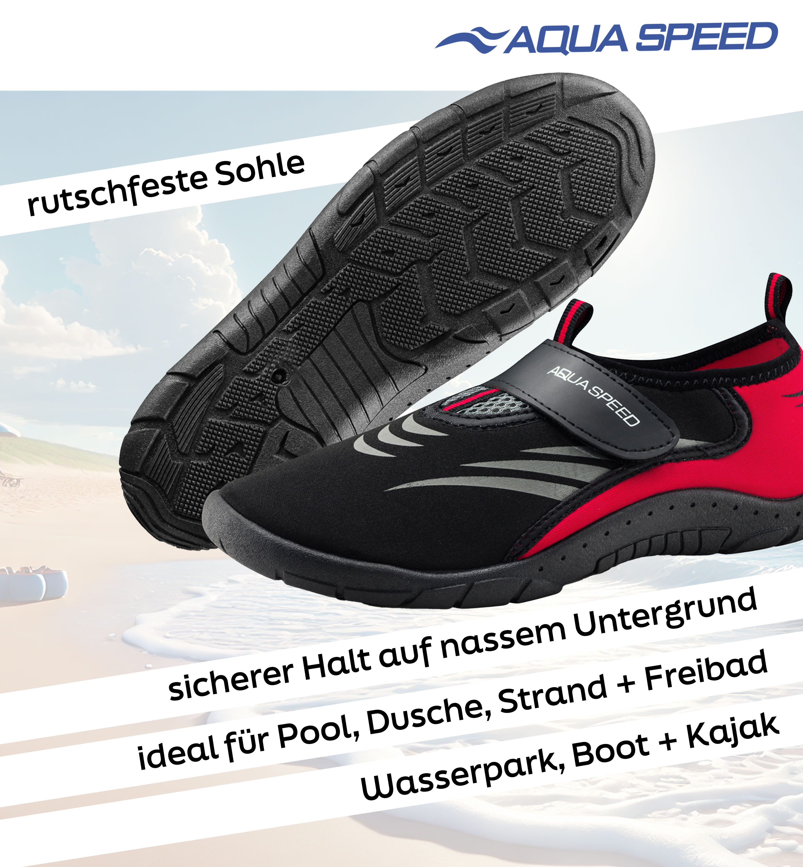 Aqua Speed Rutschfeste Badeschuhe Herren Gr. 45 – ideal für Sommer & Reise günstig online kaufen