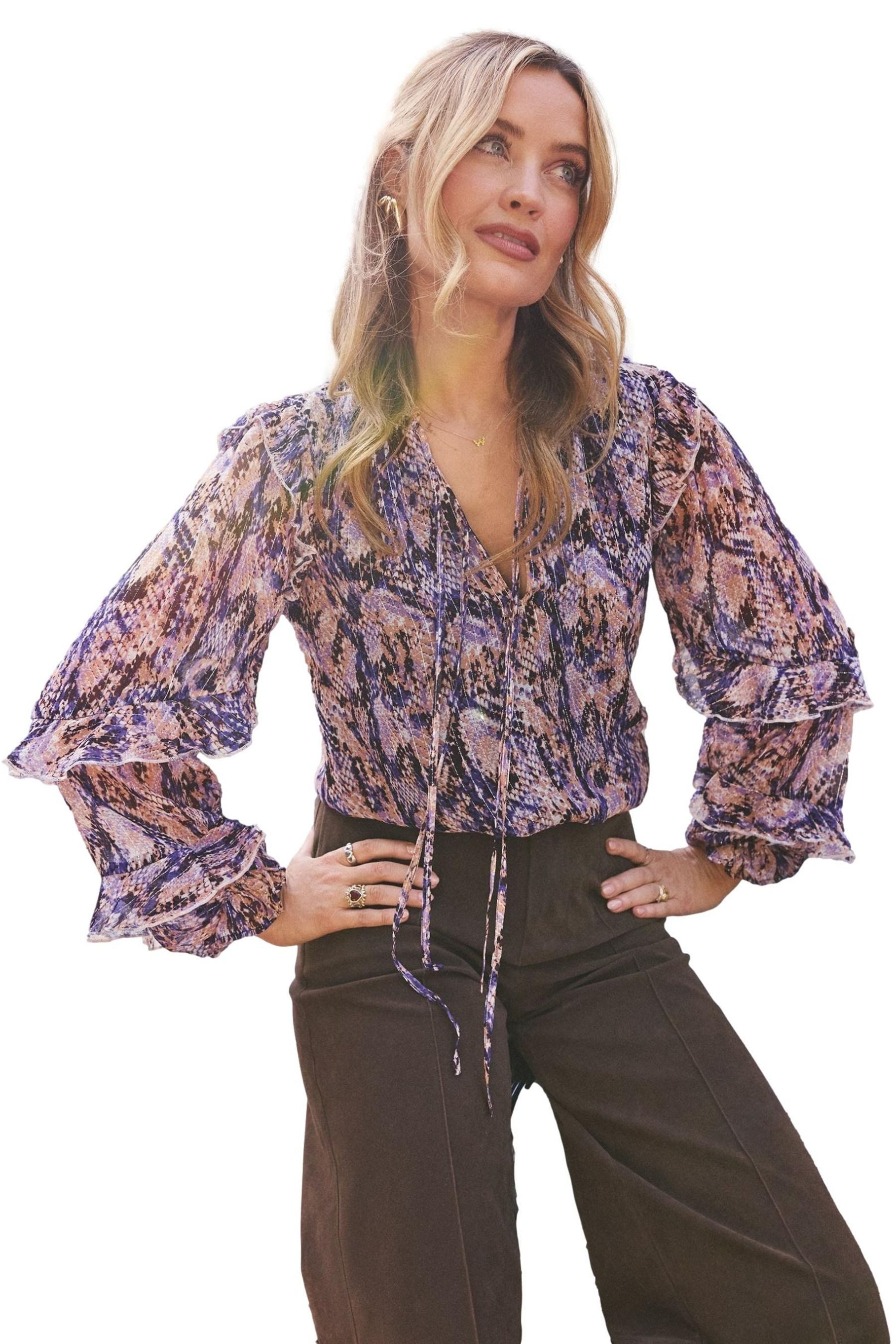 Love & Roses Langarmbluse Love & Roses Bluse mit Volantärmeln (1-tlg) günstig online kaufen