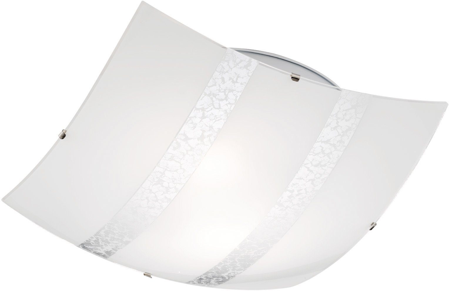 Ausgezeichnet TRIO Leuchten Deckenleuchte klassisches Warmweiß, durch wechselbar, schöne Nikosia, / Silberstreifen mit Lichtakzente Glas Design Leuchtmittel