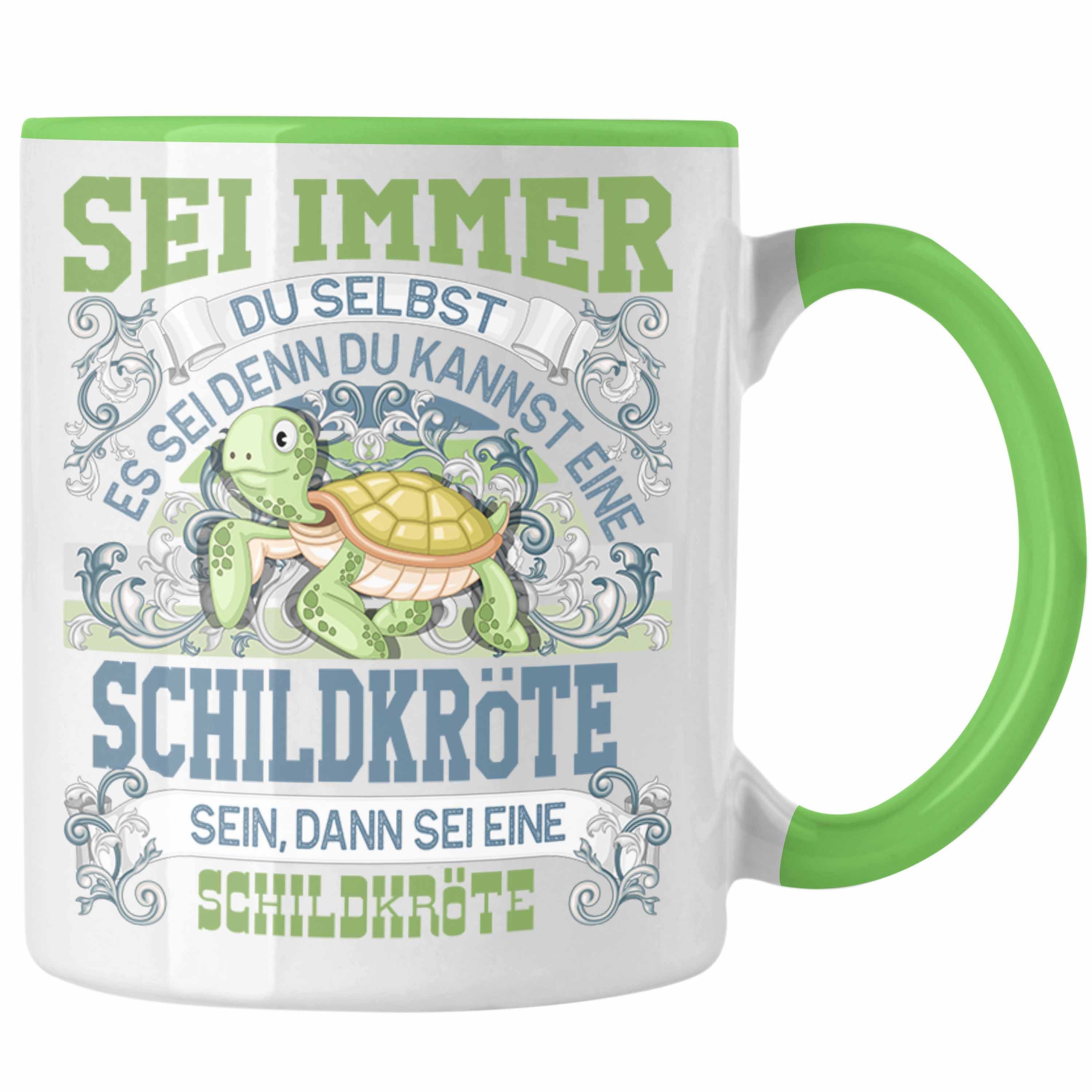 [Super beliebte Artikelnummer! ] Trendation Tasse Schildkröte Tasse Liebhaber Schildkröten Grün Du Geschenk immer Sei Selbst