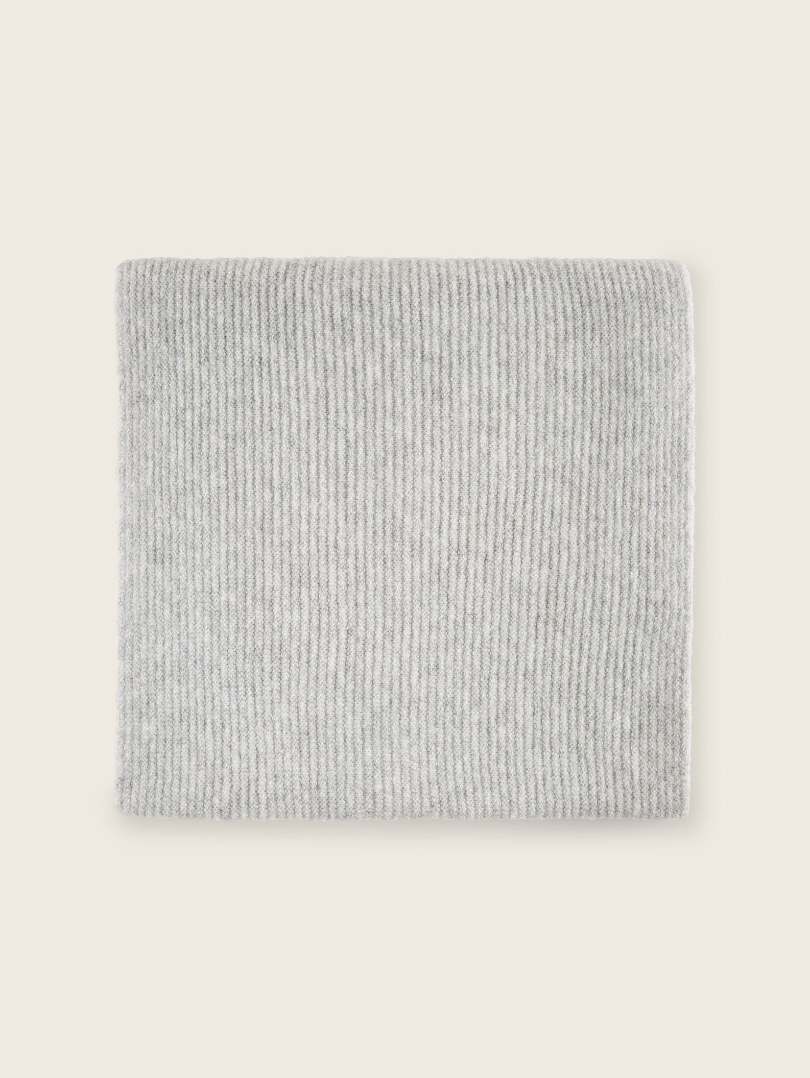 TOM TAILOR Denim grey Polyester basic Loopschal Strickschal recyceltem light mit melange