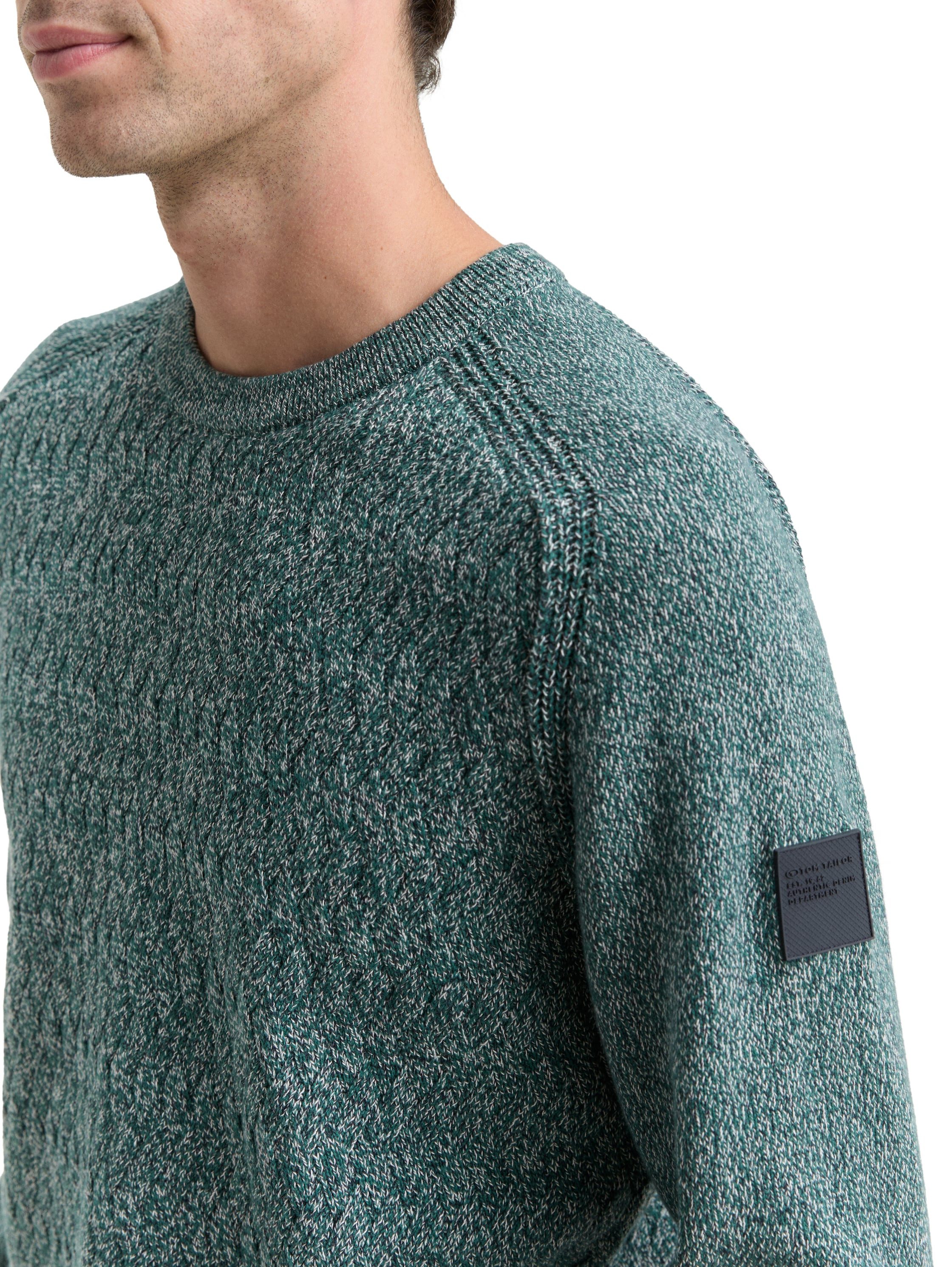 TOM TAILOR Strickpullover mit Logo Stickerei am Arm