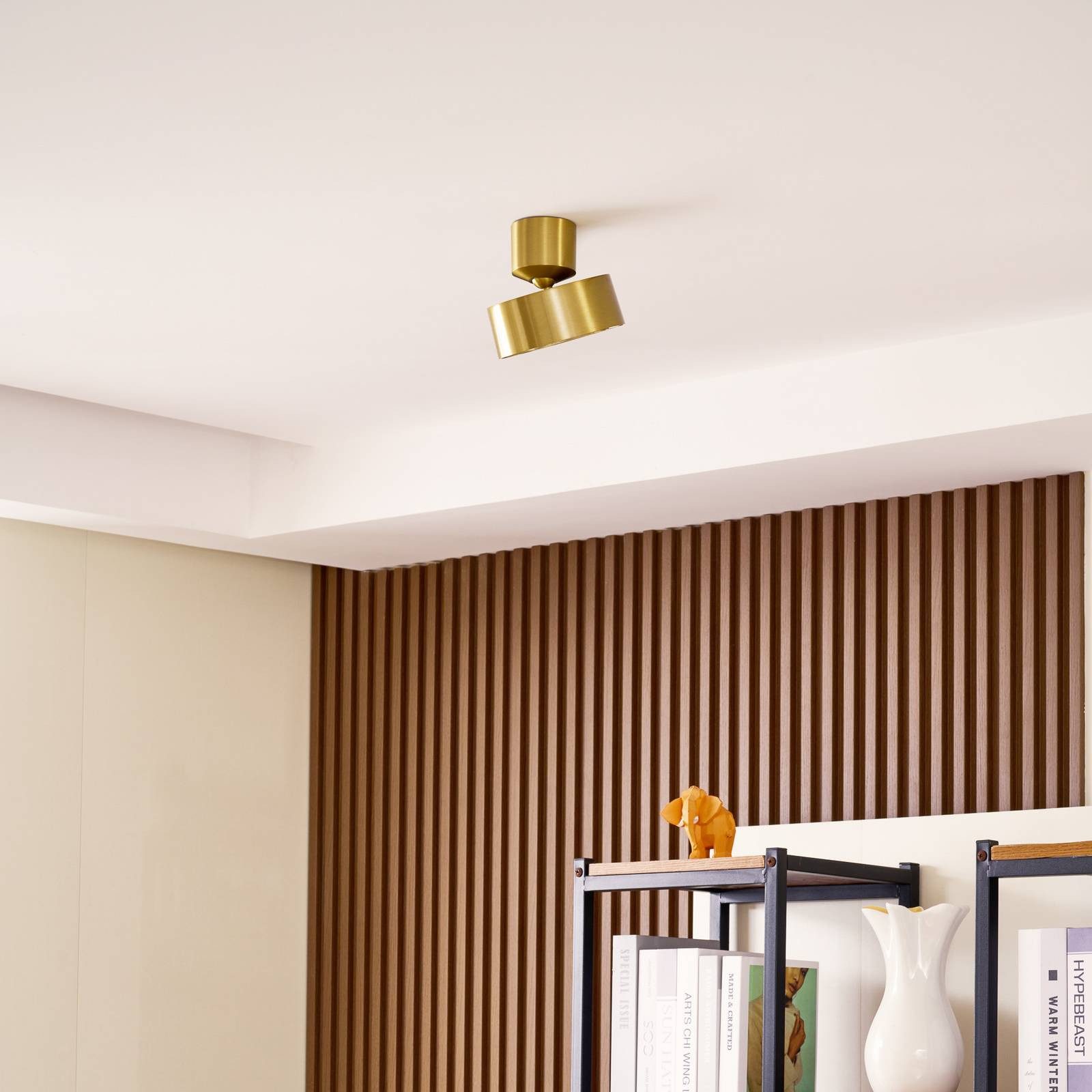 Lindby Deckenstrahler Nivoria, LED, Metall, Gold günstig online kaufen