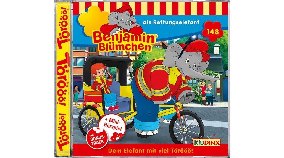 Kiddinx Hörspiel-CD Benjamin Blümchen 148 - als Rettungselefant