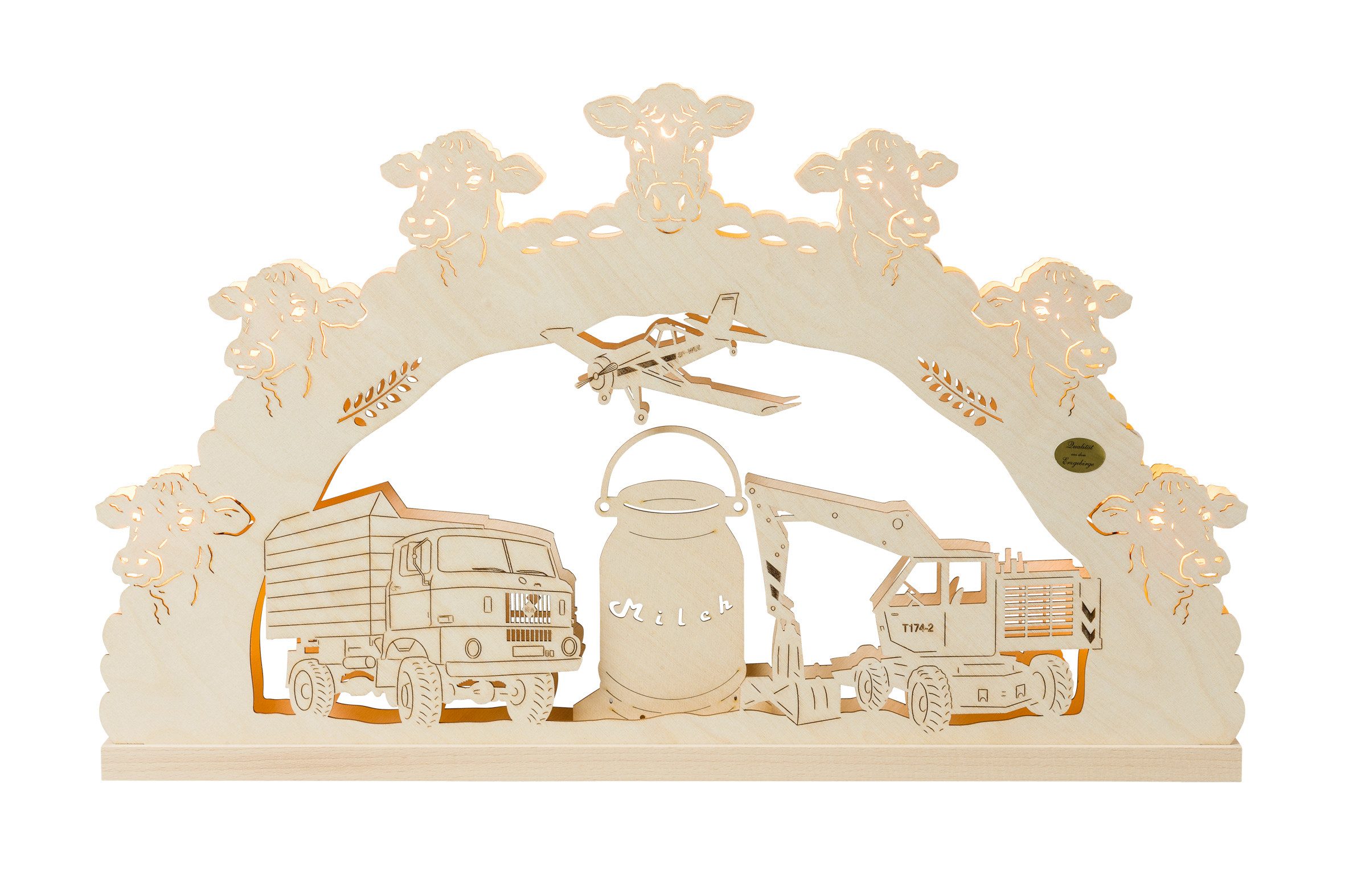 SAICO Original LED Schwibbogen 3D-Lichterbogen, Agrar-Motiv, Premium LED-Beleuchtung, warmweiß, BxHxT: 52x32x4,5 cm