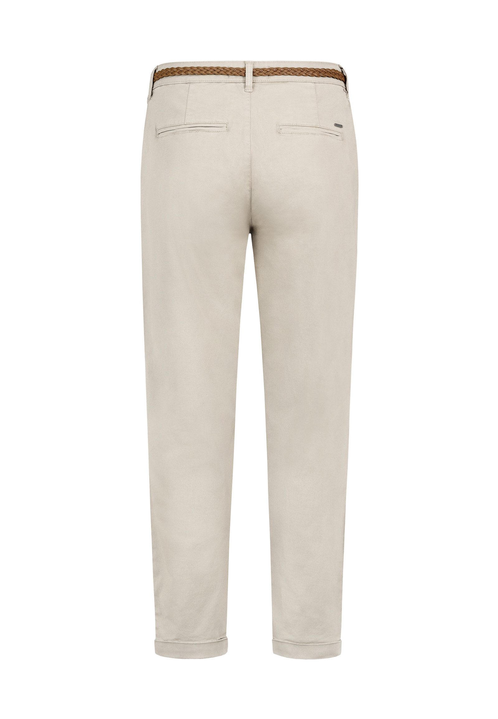 SUBLEVEL Stoffhose Damen Chino Hose mit Flechtgürtel Paspeltaschen, Flechtgürtel inklusive, Chino Hose