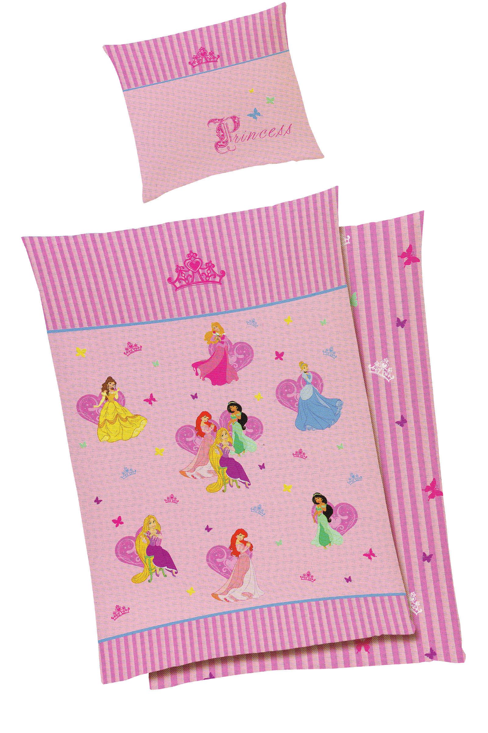 Disney Princess Kinderbettwäsche Disney Princess Bettwäsche Pink, 2 teilig günstig online kaufen