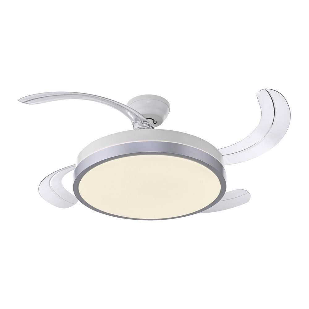 JUST LIGHT LED Deckenleuchte LED Deckenventilator KOPTA, Bedienbar per Fernbedienung, 1 x LED-Board/ 27Watt, warmweiß - kaltweiß, warmweiß - kaltweiß dimmbar inkl. Fernbedienung