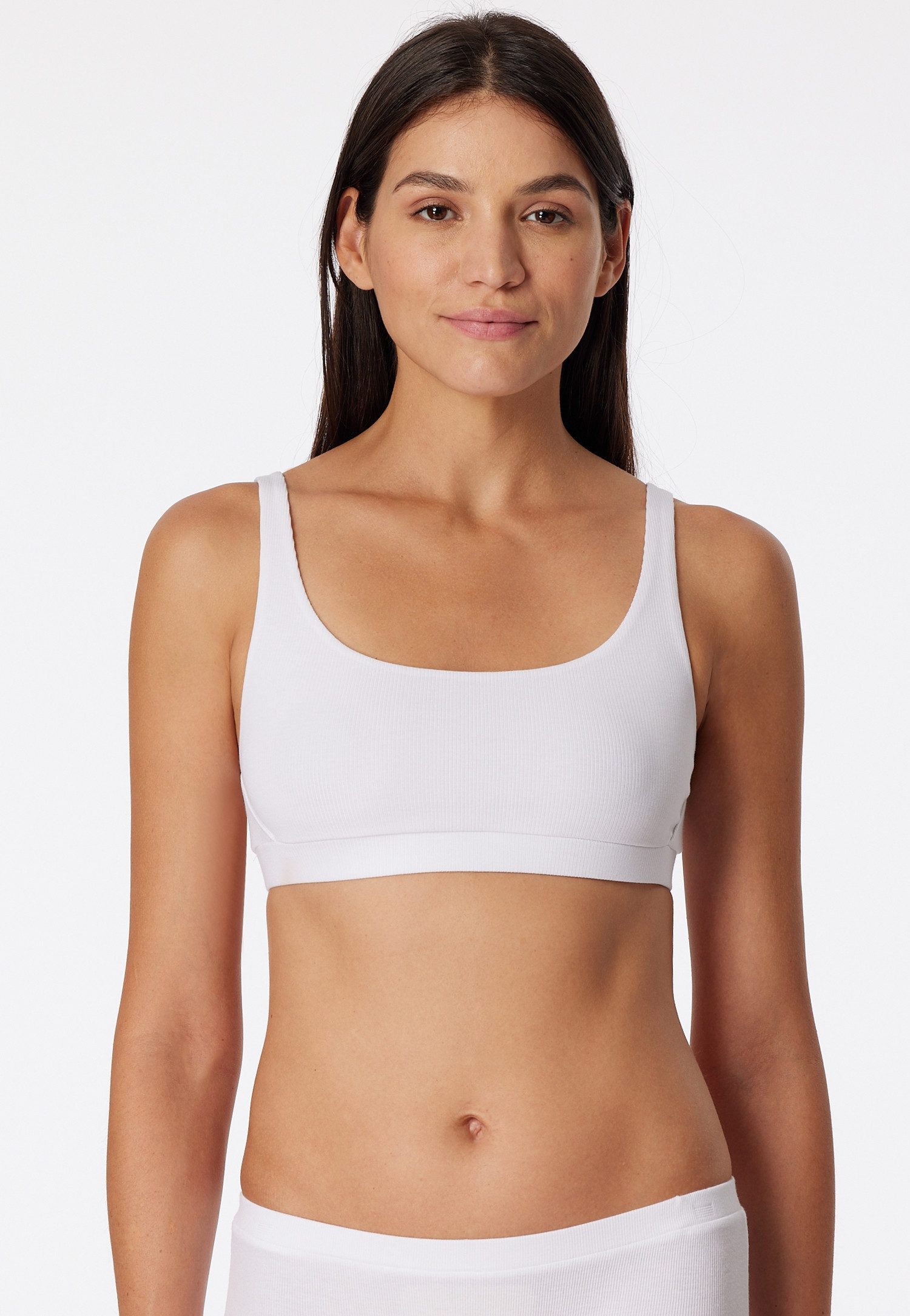 Schiesser Bustier Pure Rib sanft stützendes Unterbrustband, Doppelripp-Qualtiät, elastisch
