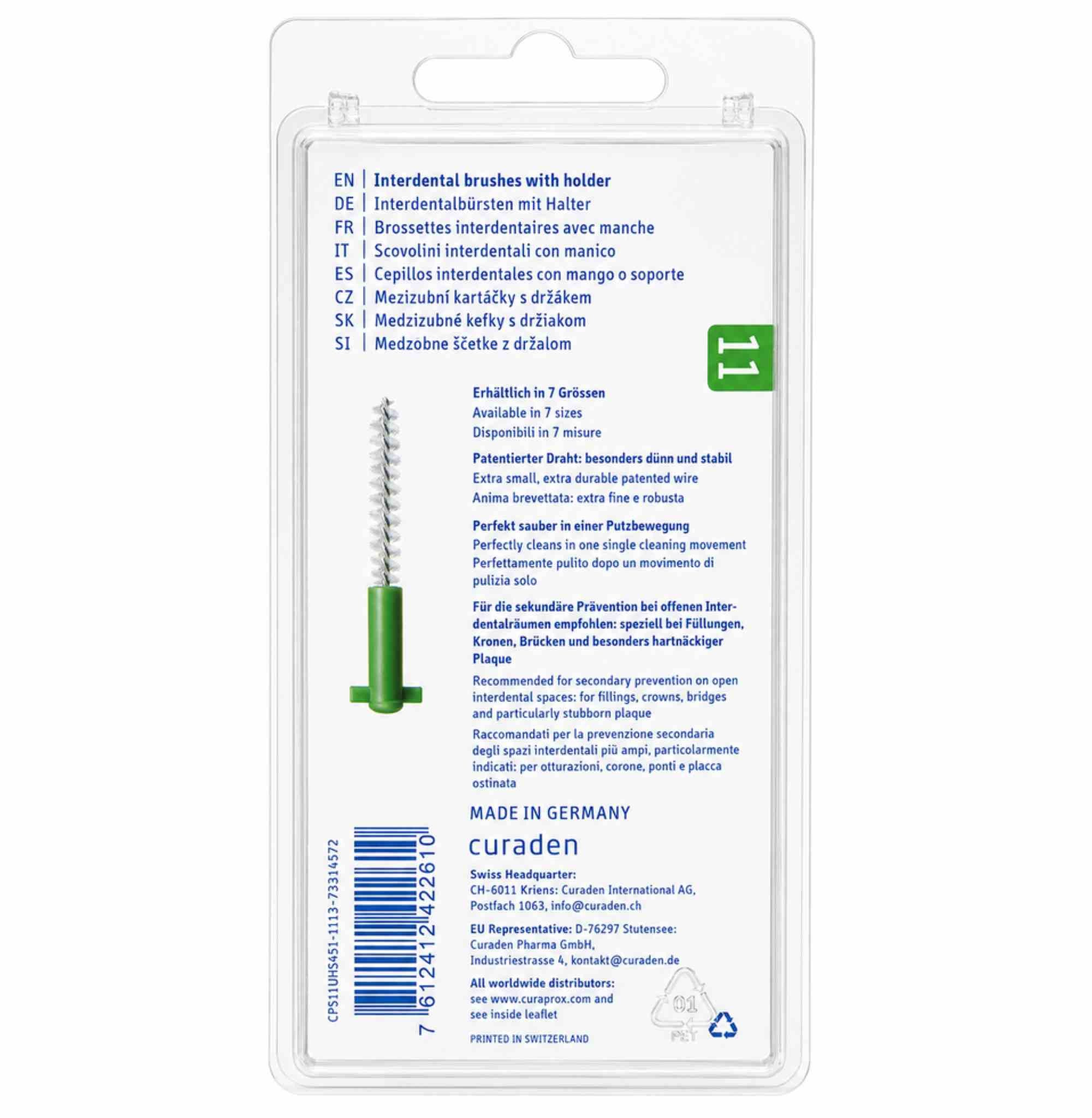 Curaden Germany GmbH Interdentalbürsten CURAPROX CPS regular 11 plus 5 Interd.B.+1 Halter