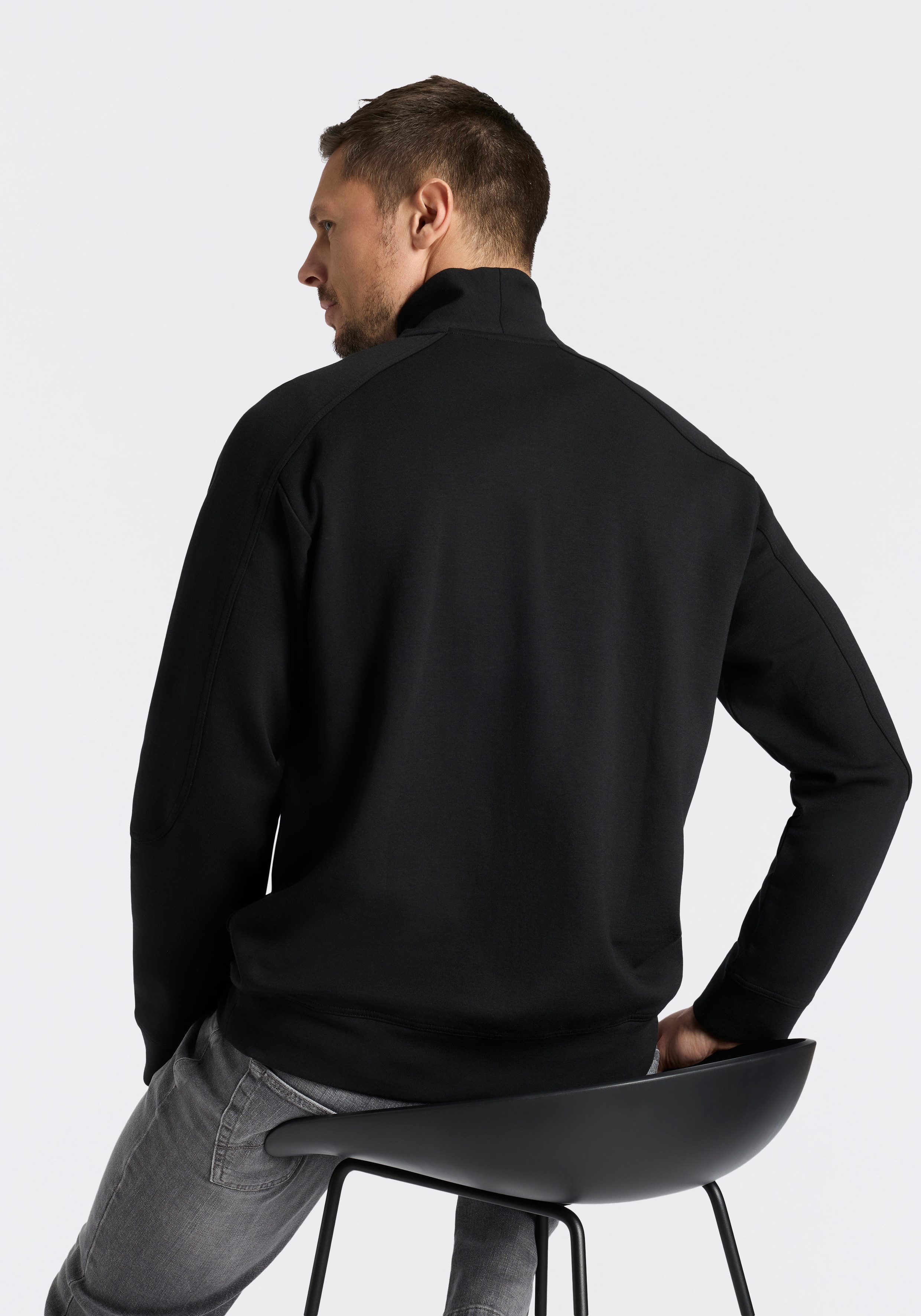 HUGO Sweatshirt Troyerkragen mit Reißverschluss