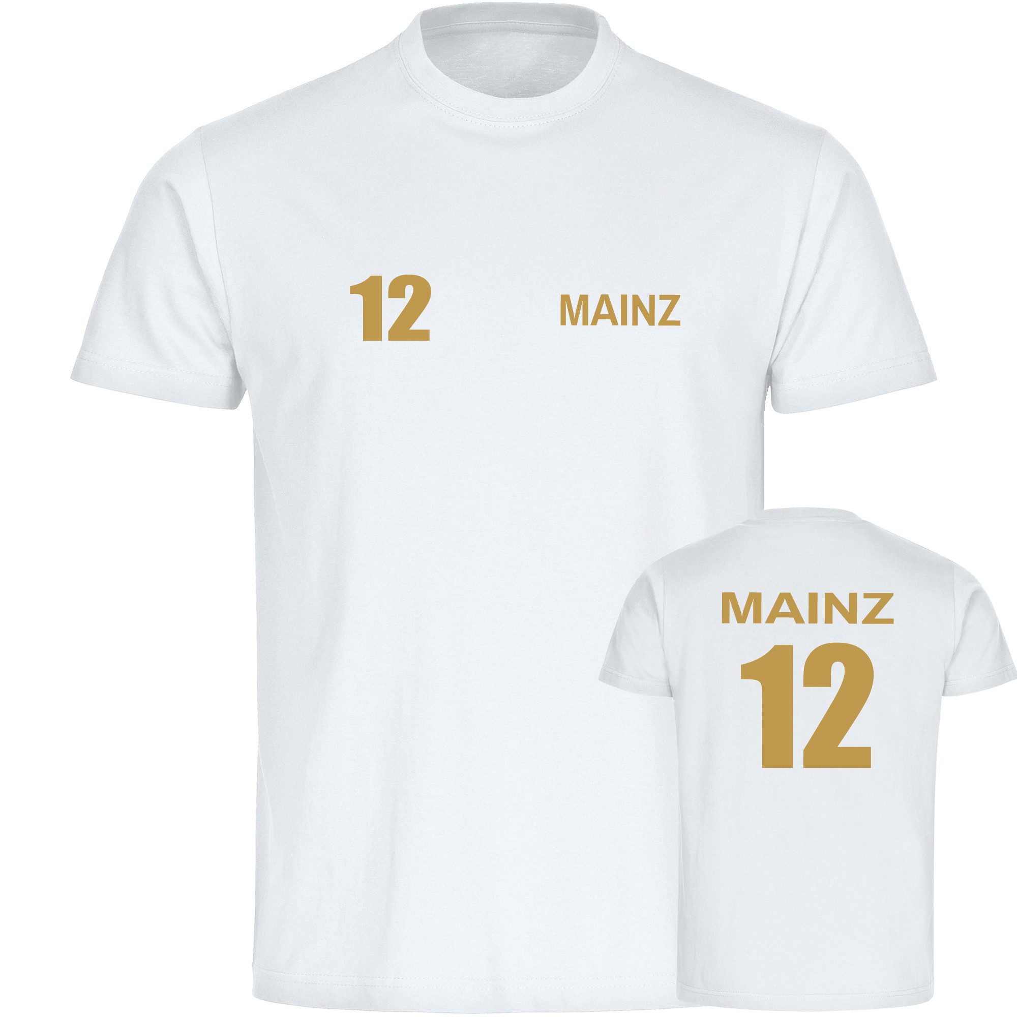 multifanshop T-Shirt Herren Mainz - Trikot Nummer 12 gold - Männer