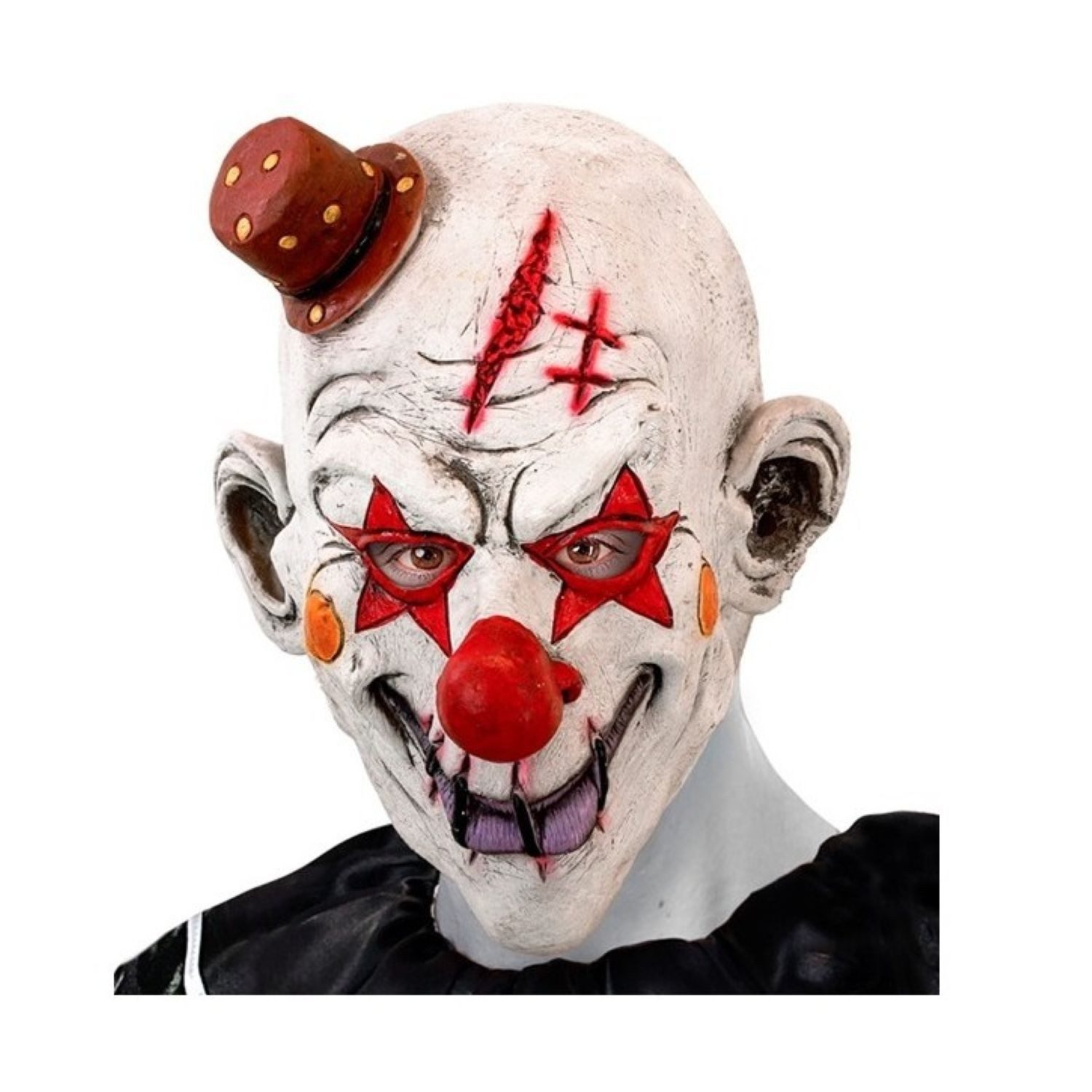 Widmann S.r.l. Verkleidungsmaske Halloween Maske Horror 'Killerclown mit Minihut'