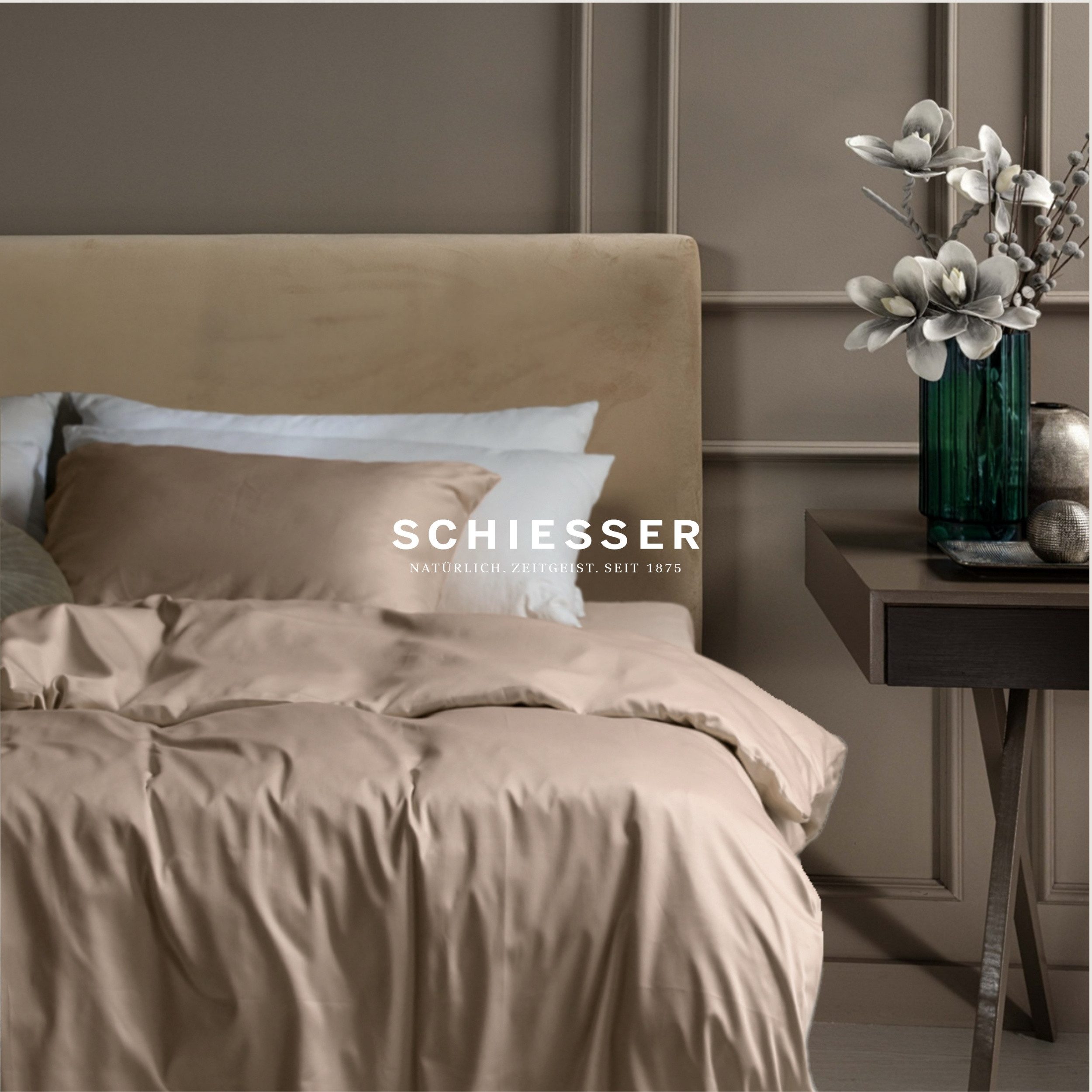 Schiesser Bettwäsche Ella seidenmattes Premiumbettwäscheset aus feinstem Baumwollsatin, Satin, 2 teilig, Made in Green