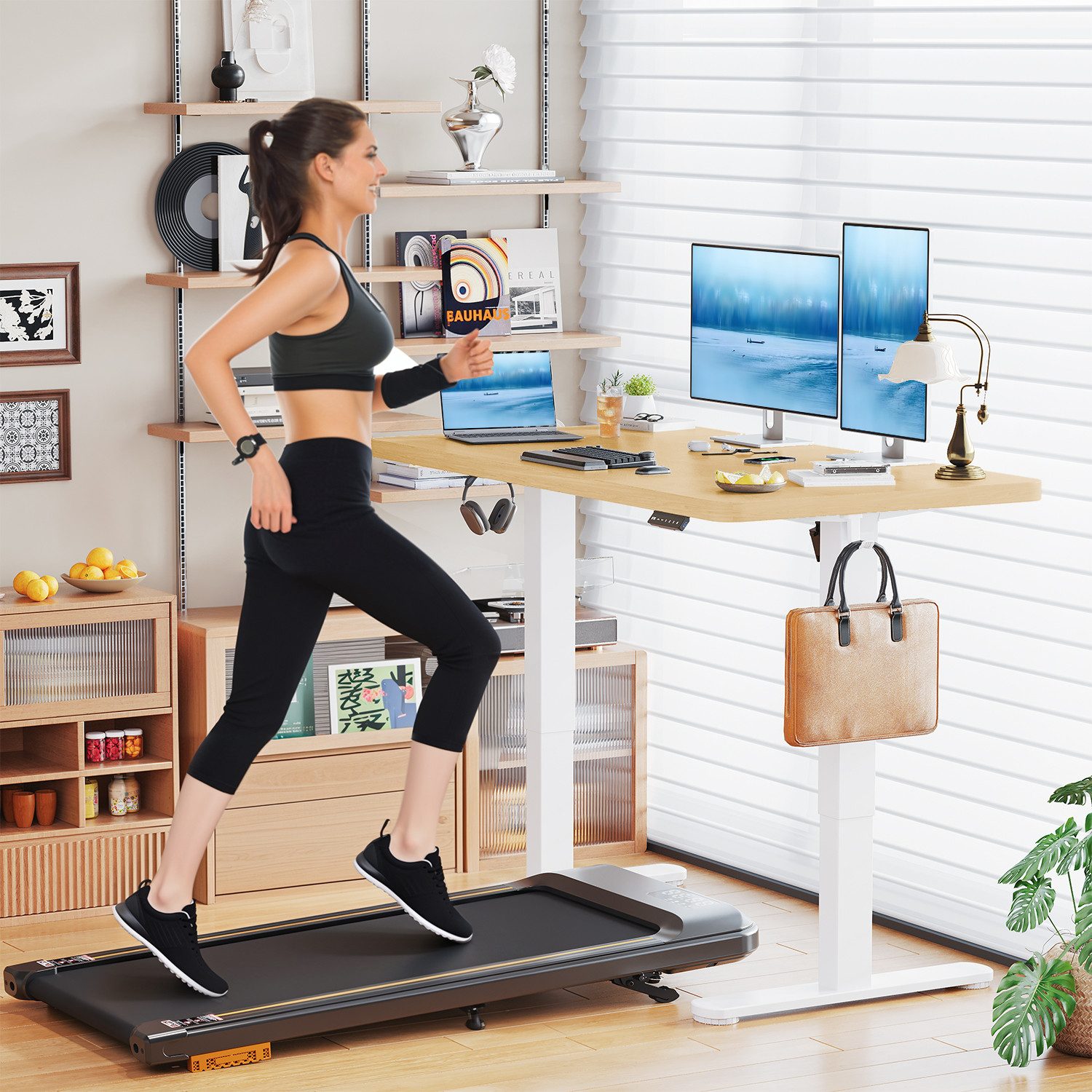 HOMALL Schreibtisch Höhenverstellbarer Schreibtisch mit 4-stufiger günstig online kaufen