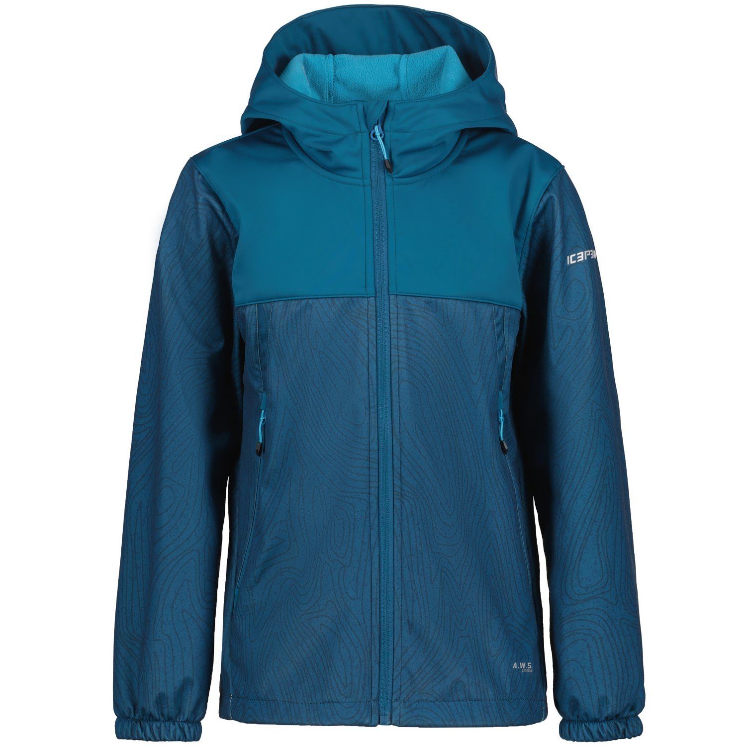 Icepeak Funktionsjacke Icepeak Softshelljacke Kinder Kingwood Jr mit Kapuze Blau